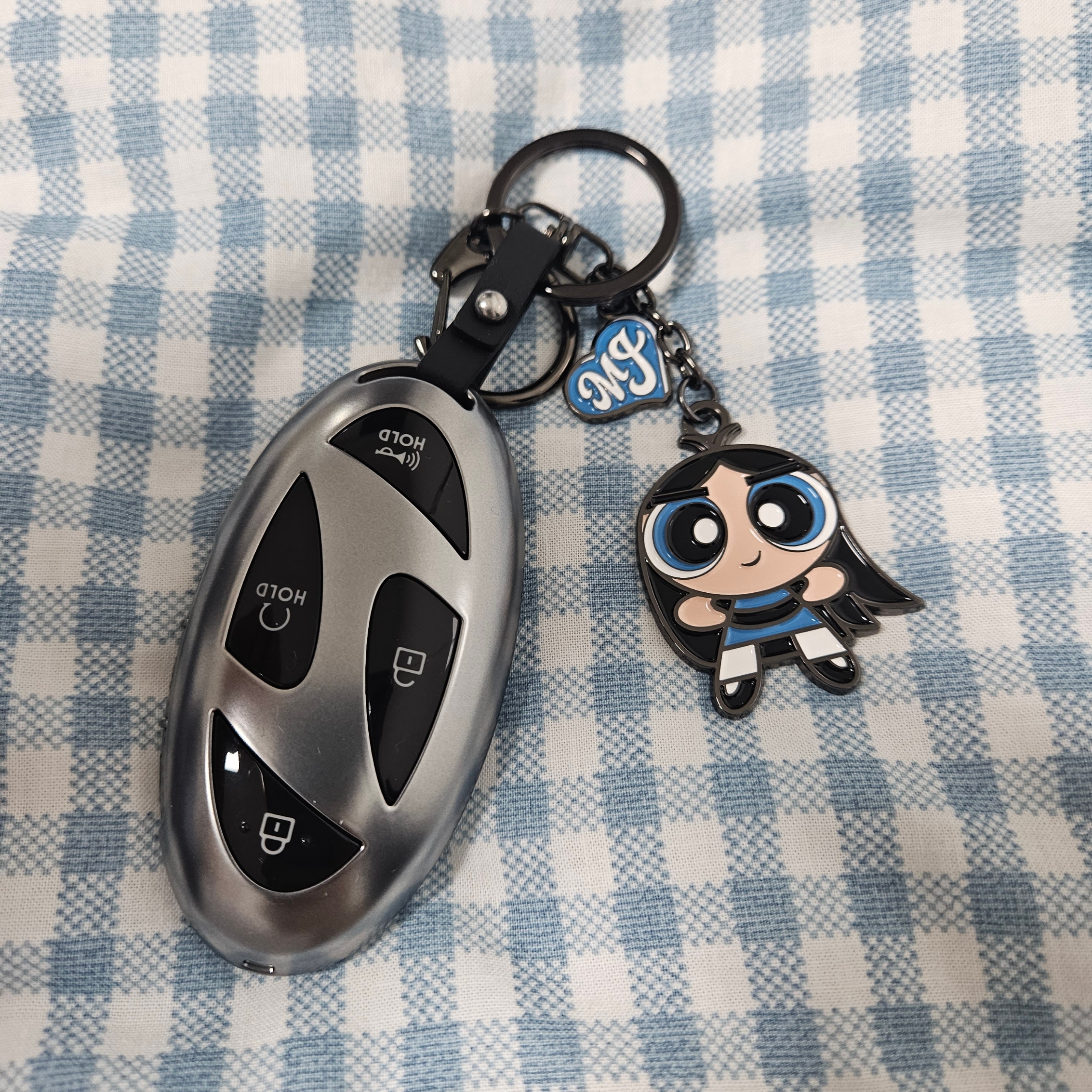 NewJeans x The Powerpuff Girls Metal Keyring Minji 착용 스타일