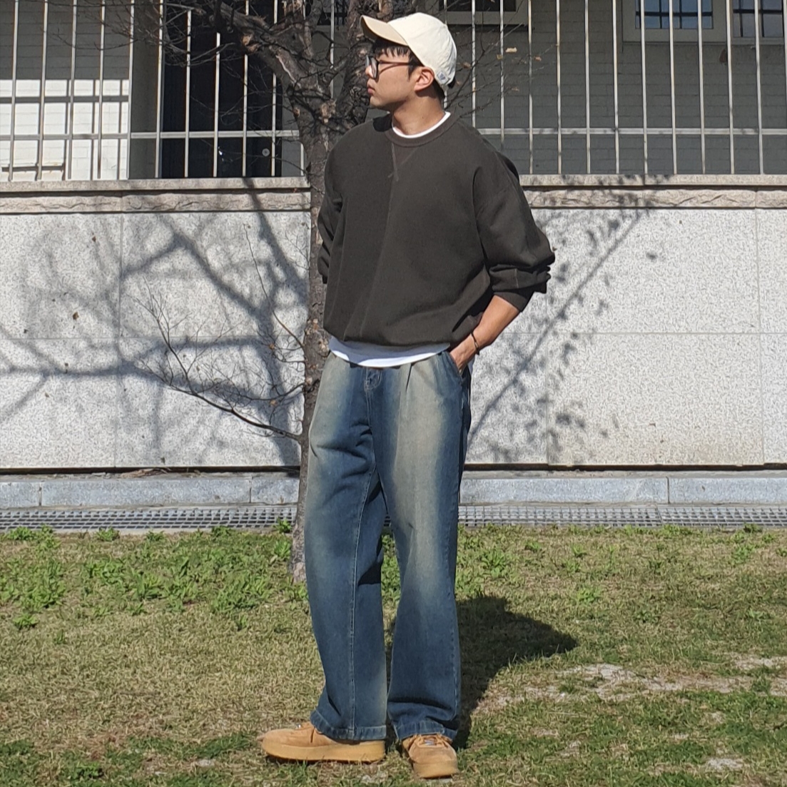 Nike Air Force 1 '07 WB Flax 착용 스타일