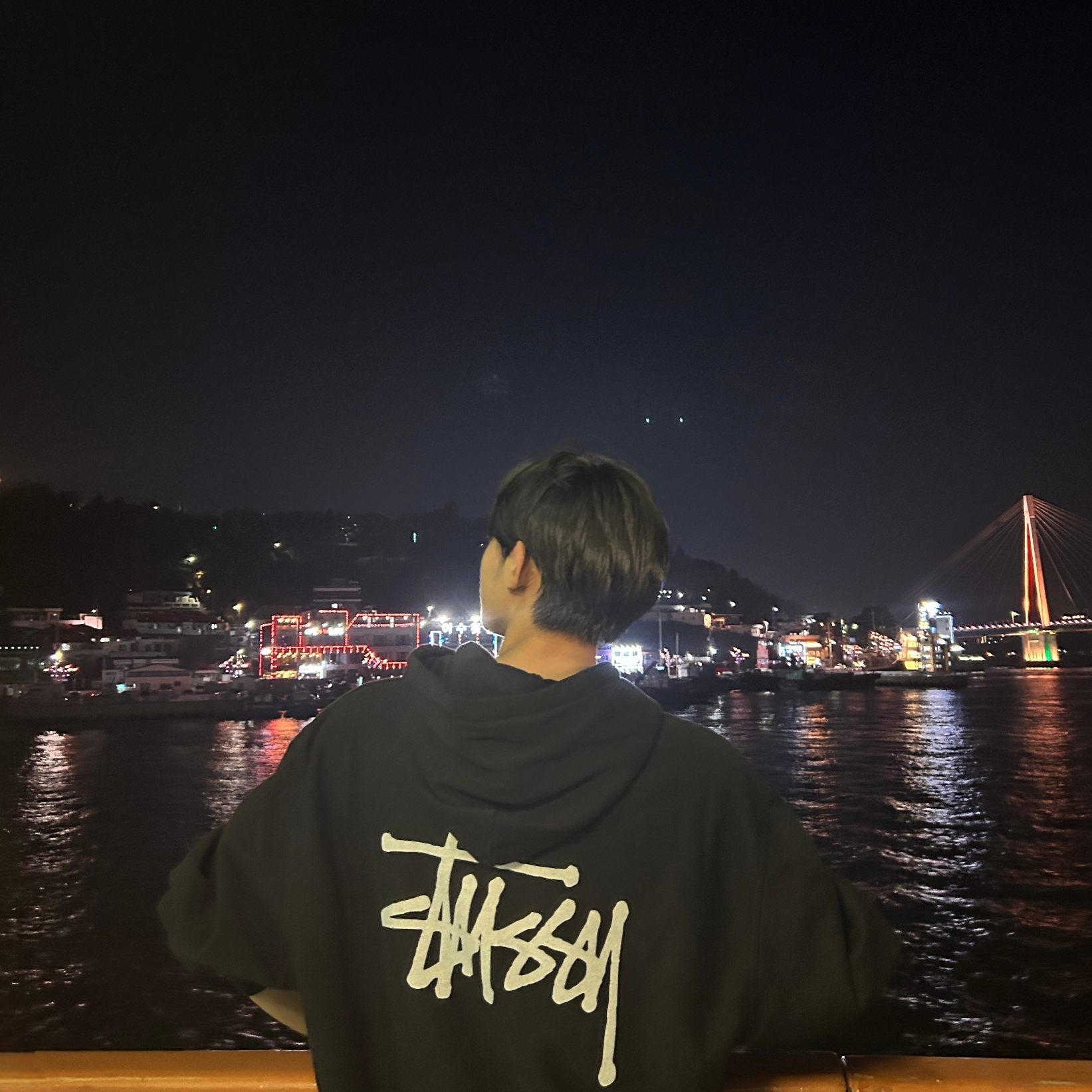 Stussy Basic Stussy Pigment Dyed Hoodie Black 착용 스타일 - 2