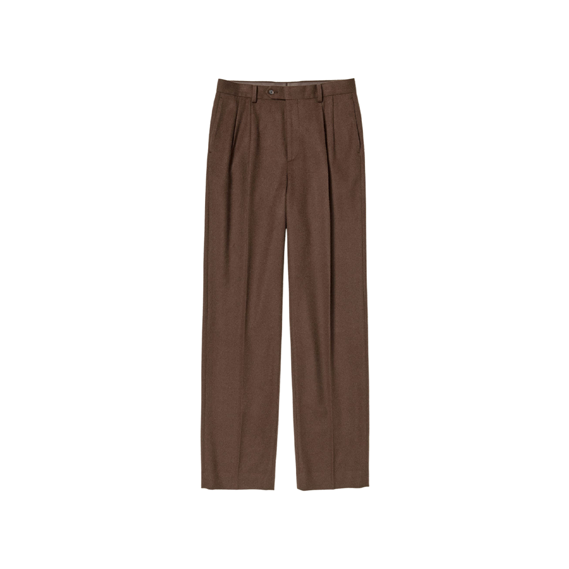 Auralee Baby Camel Flannel Slacks Dark Brown 상세 이미지 1