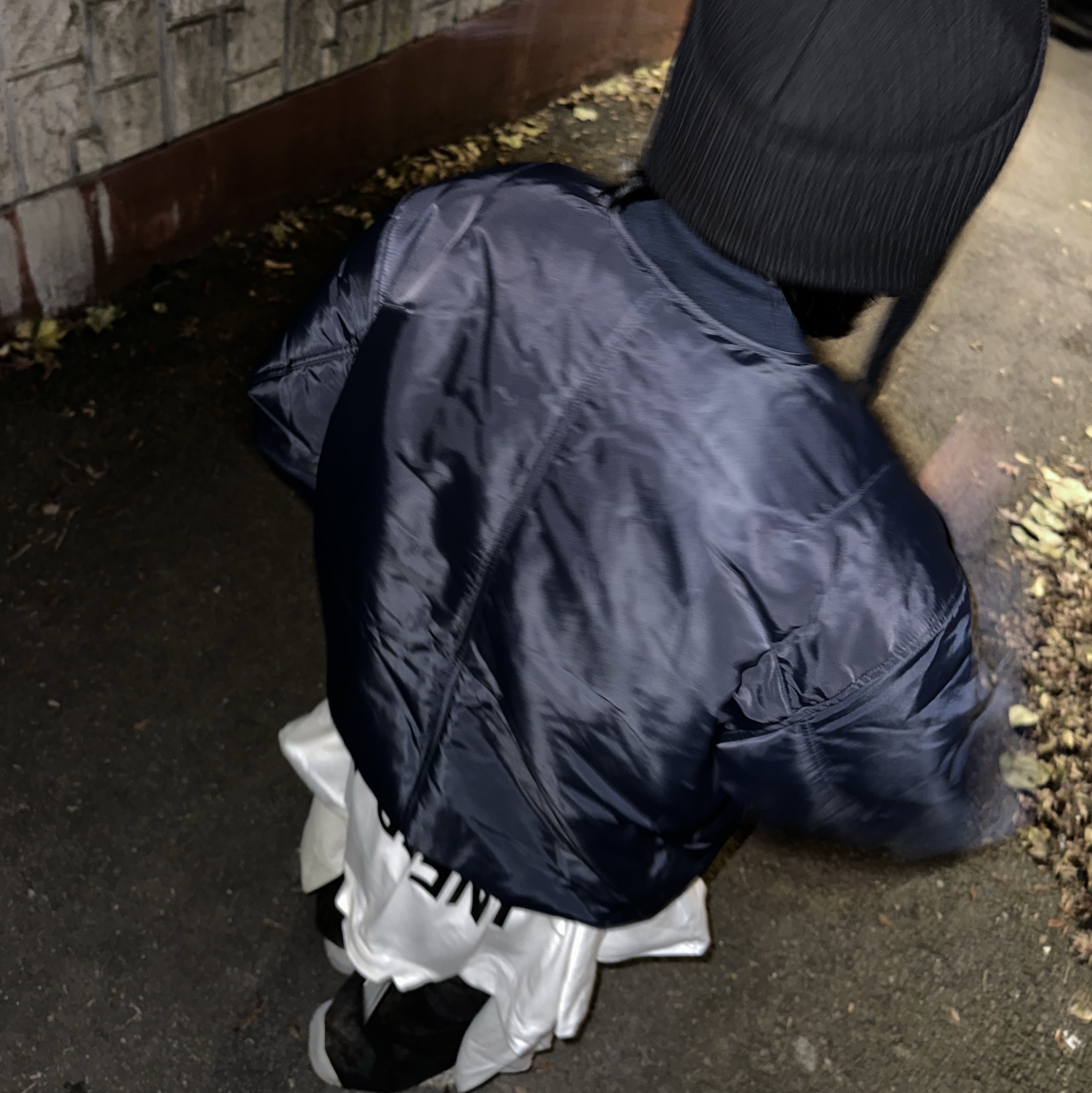 Project G/R x Reebok Hybrid Bomber Track Jacket Navy, Project G/R Asura Long Sleeve White 착용 스타일 - 8