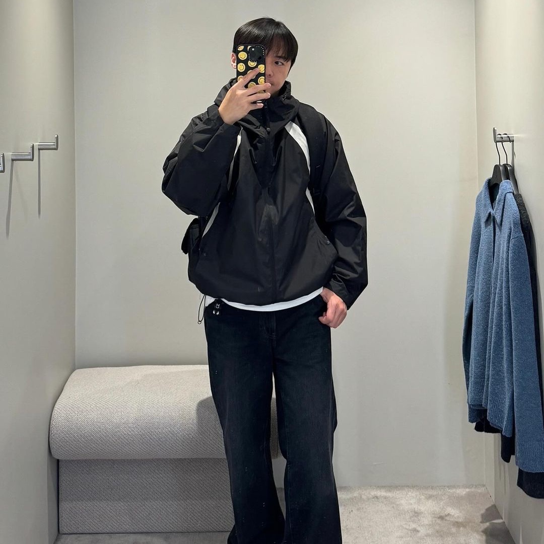 Opening Project Ripstop Hooded Jumper Black, Opening Project Ripstop Hooded Jumper Light Grey 착용 스타일 - 2
