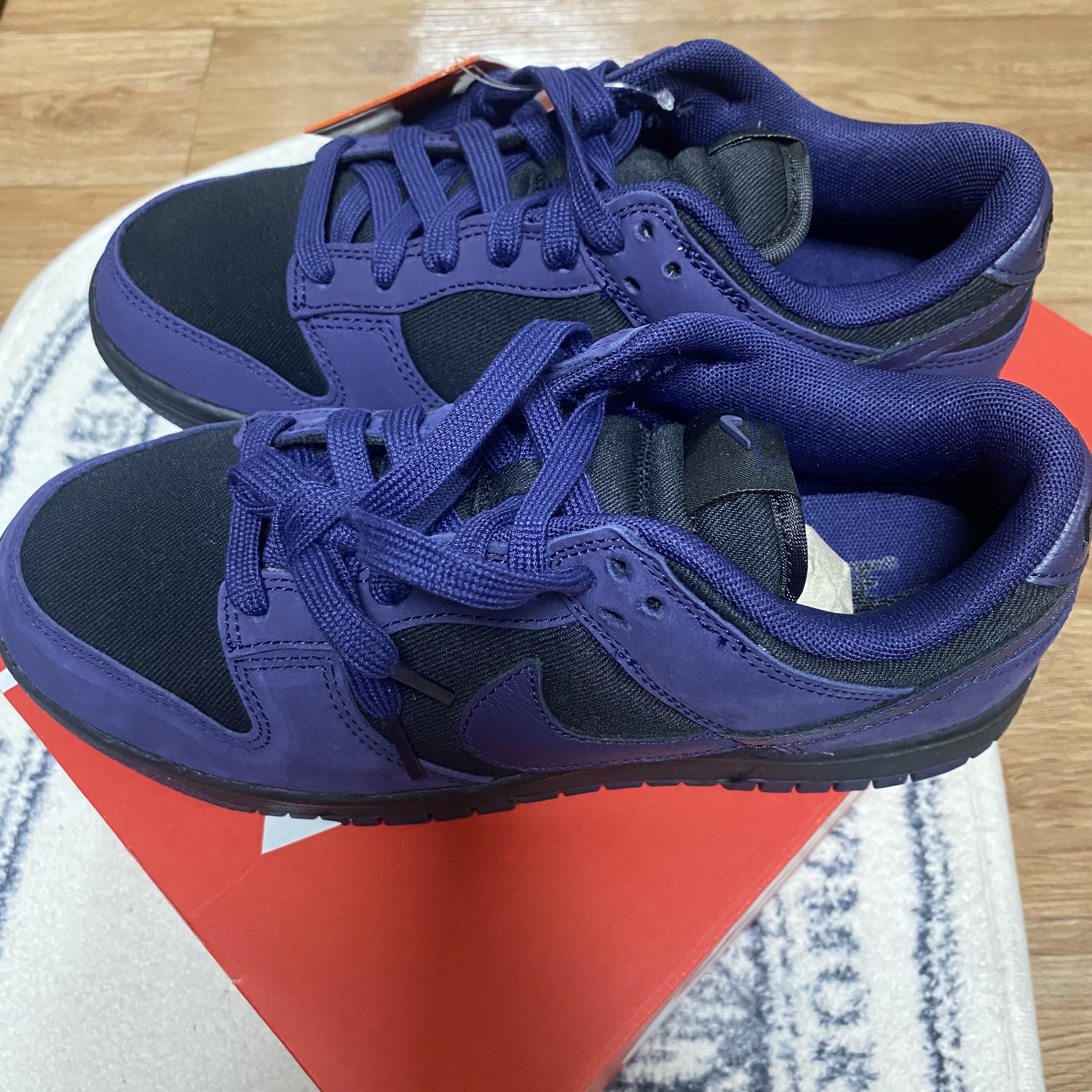 (W) Nike Dunk Low LX Purple Ink Black 착용 스타일 - 2