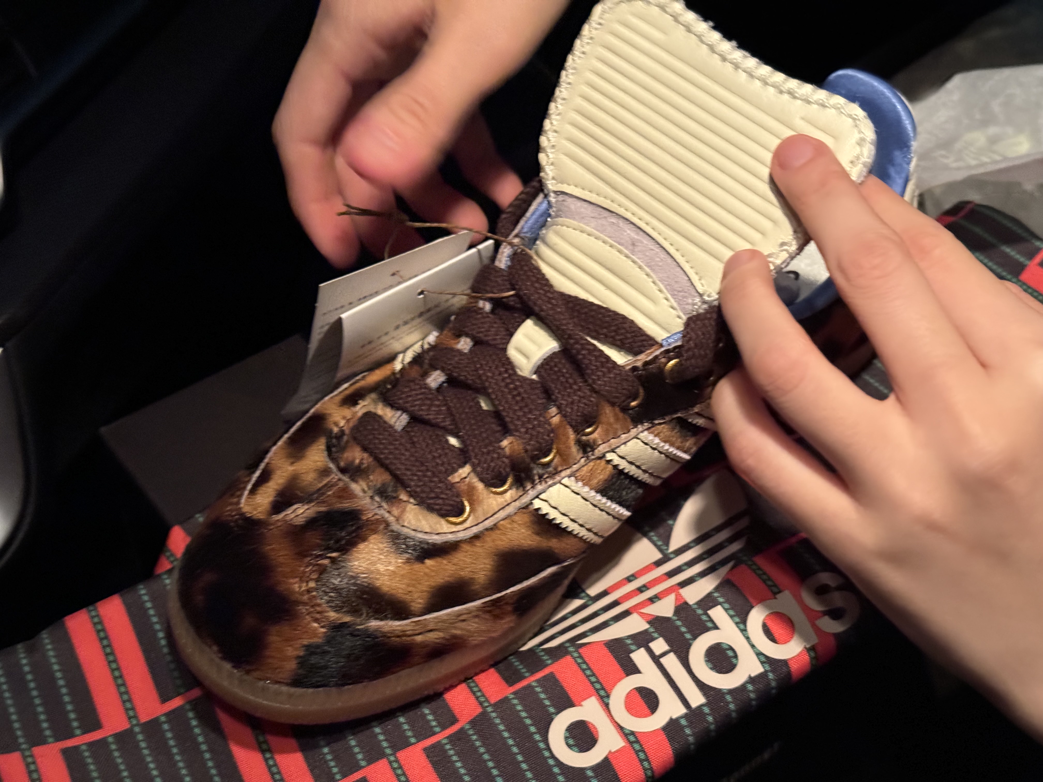 Adidas x Wales Bonner Pony Leo Samba Dark Brown Cream White 착용 스타일