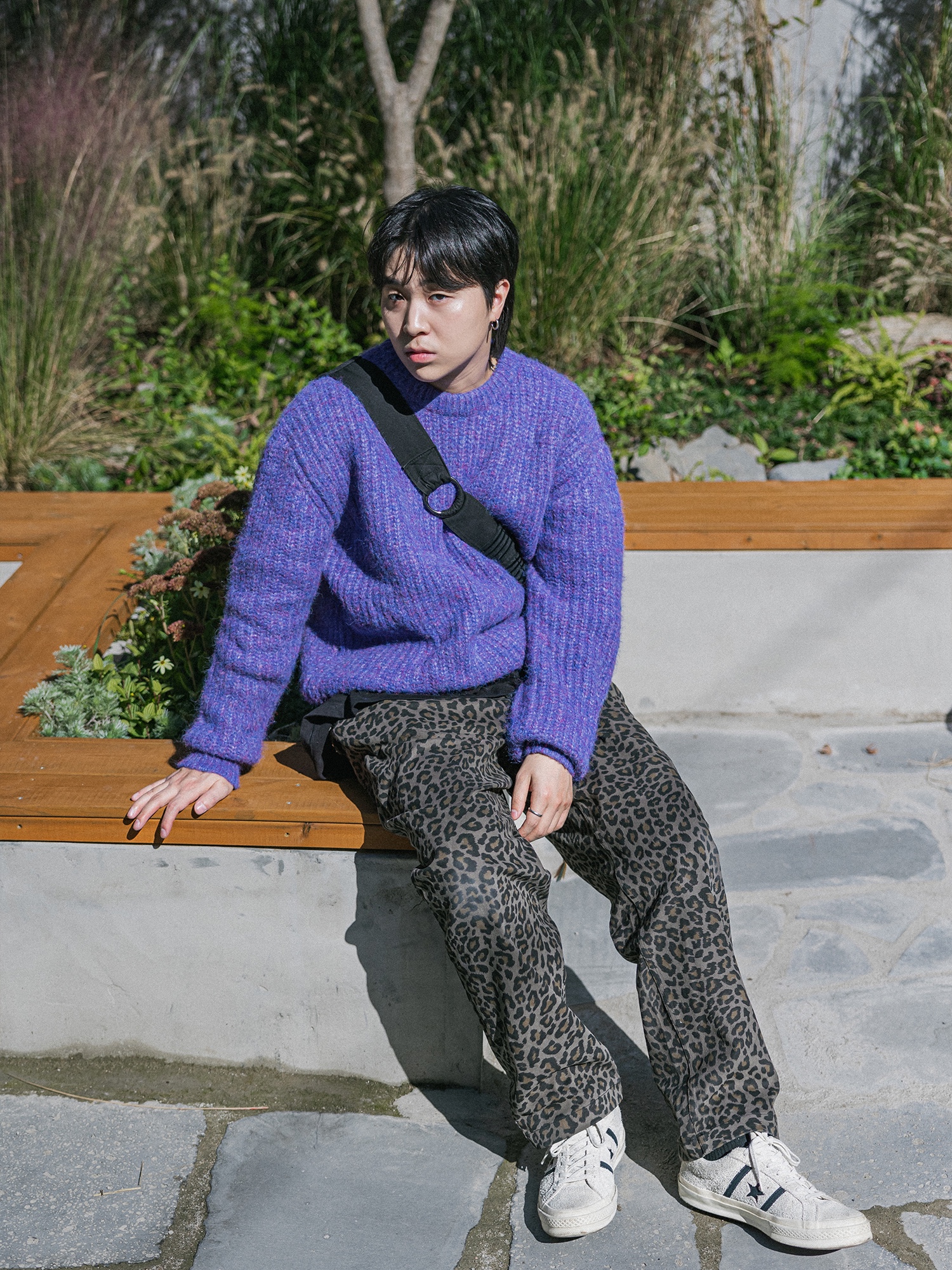 Converse Material Block One Star Academy Chambray Blue 착용 스타일 - 1