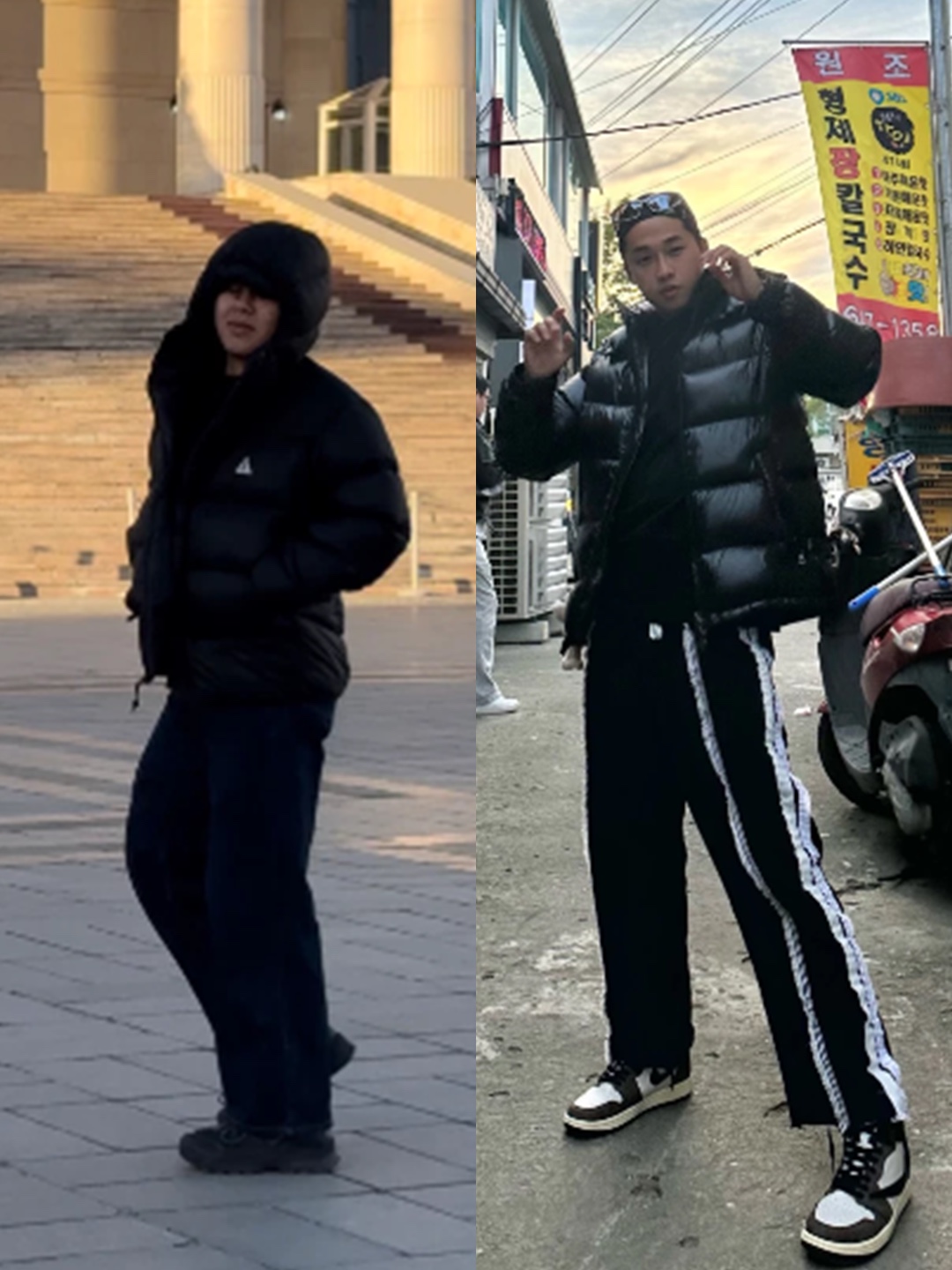 Yeezy Gap Engineered By Balenciaga Mock Neck Pullover Puffer Black, Yeezy Gap Engineered By Balenciaga Round Jacket 2 Black 착용 스타일 - 3