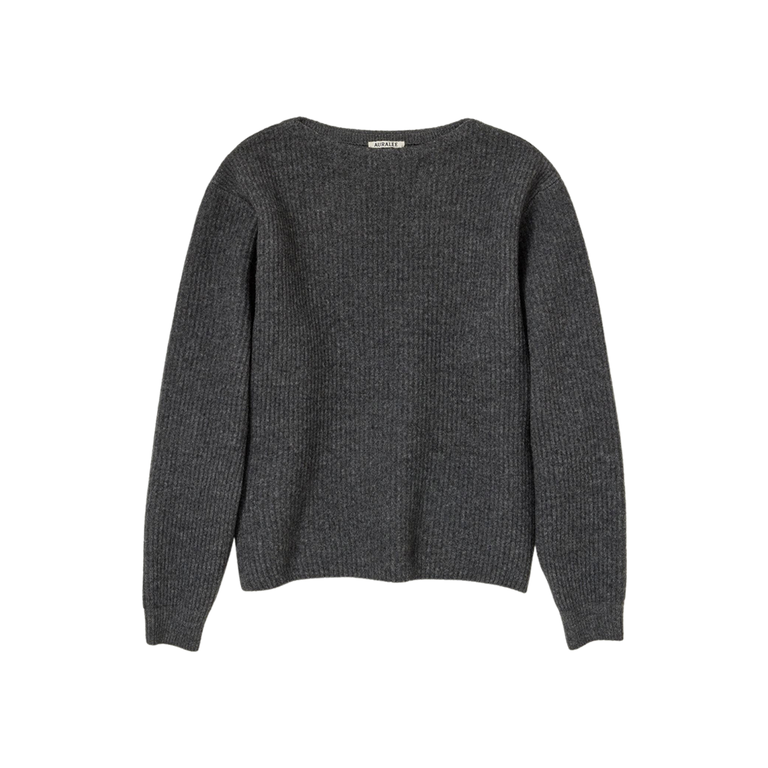 Auralee Milled French Merino Rib Knit Boat Neck P/O Charcoal Gray 상세 이미지 1