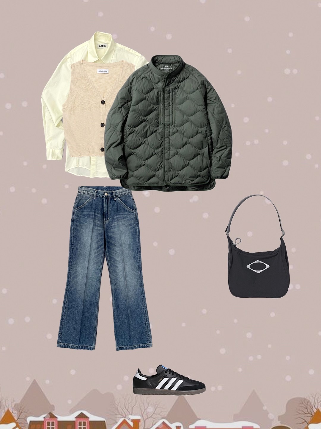 COS Quilted Mini Bag Brown, (W) UGG Coquette Slipper Chestnut 착용 스타일 - 5