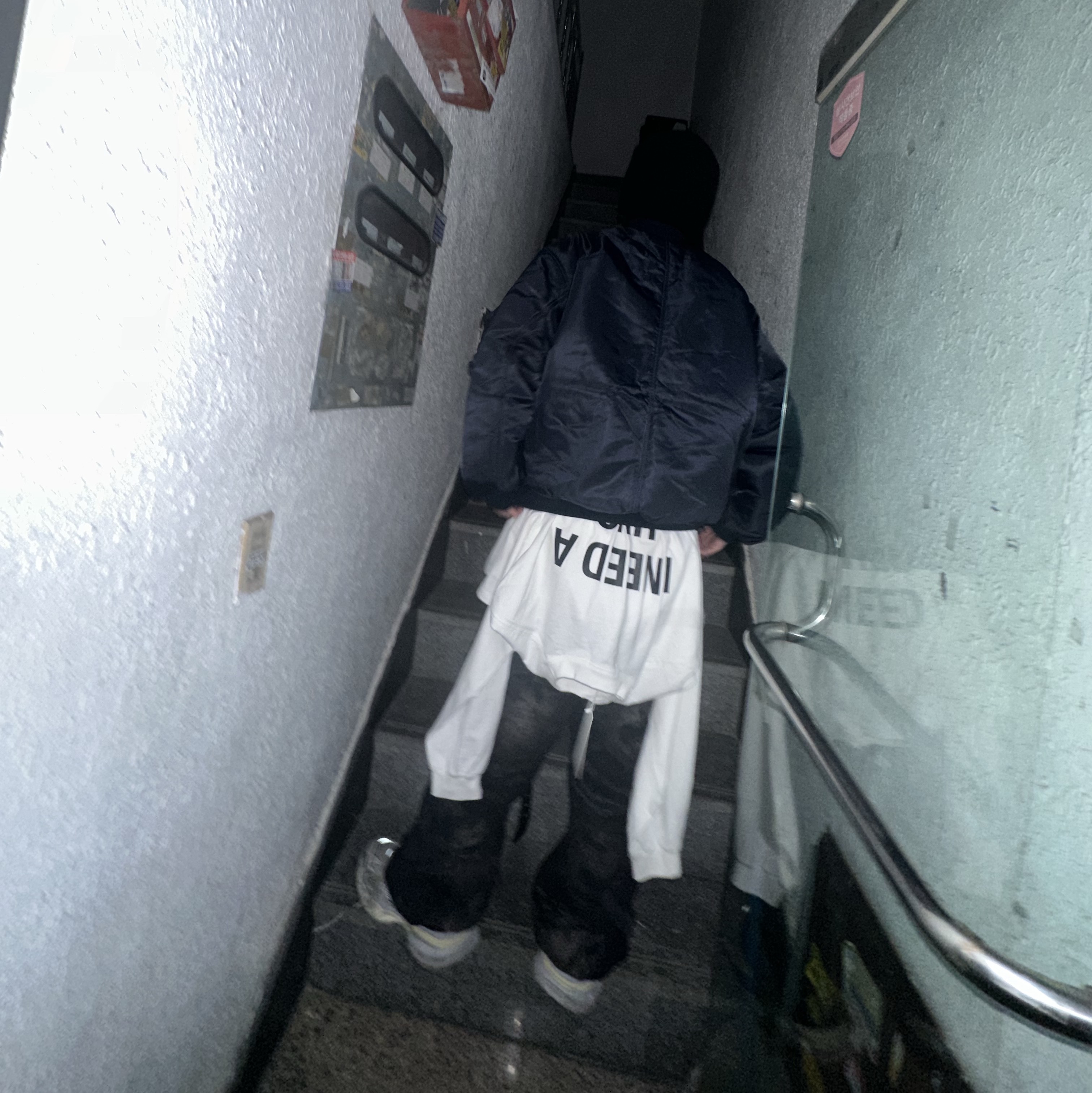 Project G/R x Reebok Hybrid Bomber Track Jacket Navy, Project G/R Asura Long Sleeve White 착용 스타일 - 4