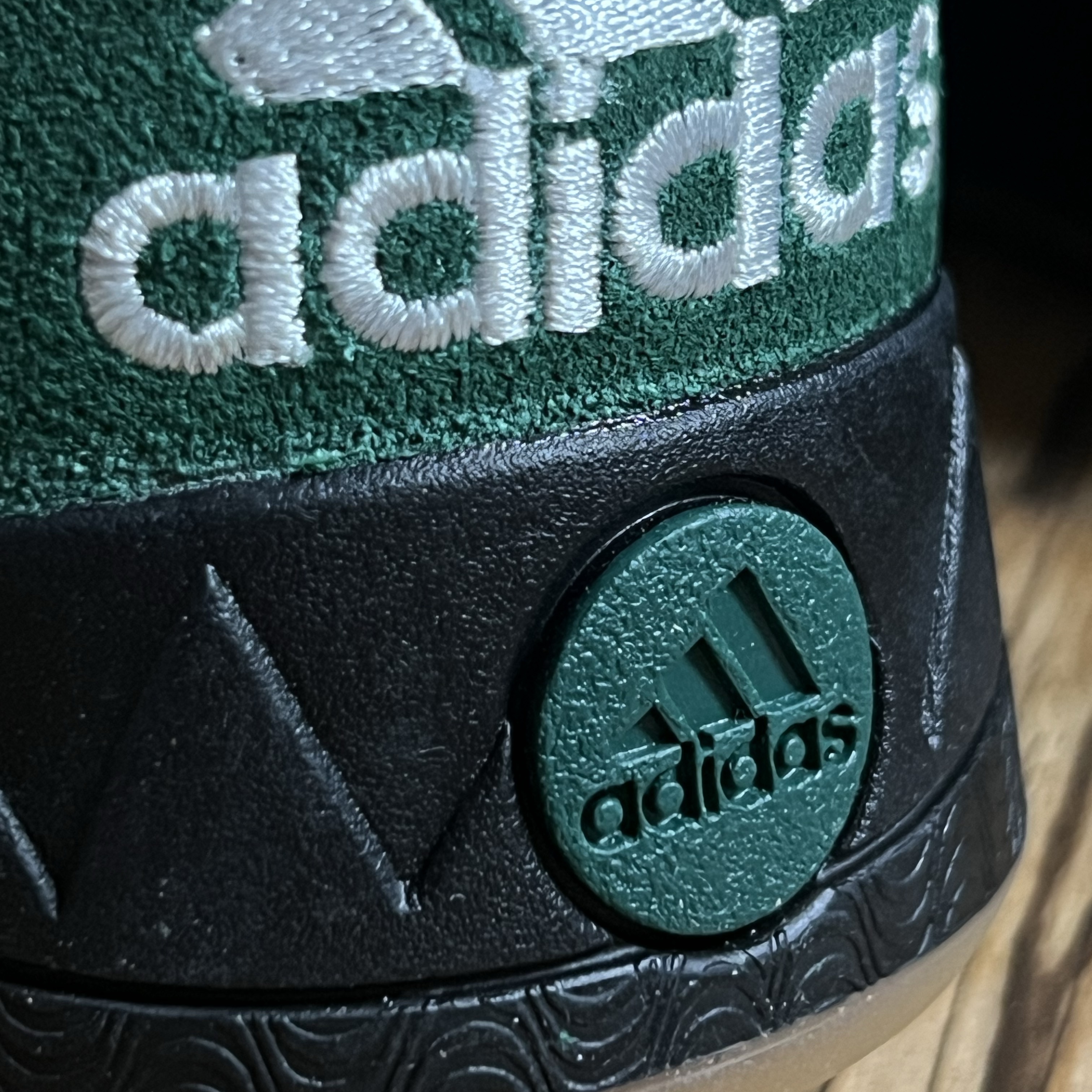 Adidas x YNuK Adimatic Dark Green Core Black 착용 스타일 - 1