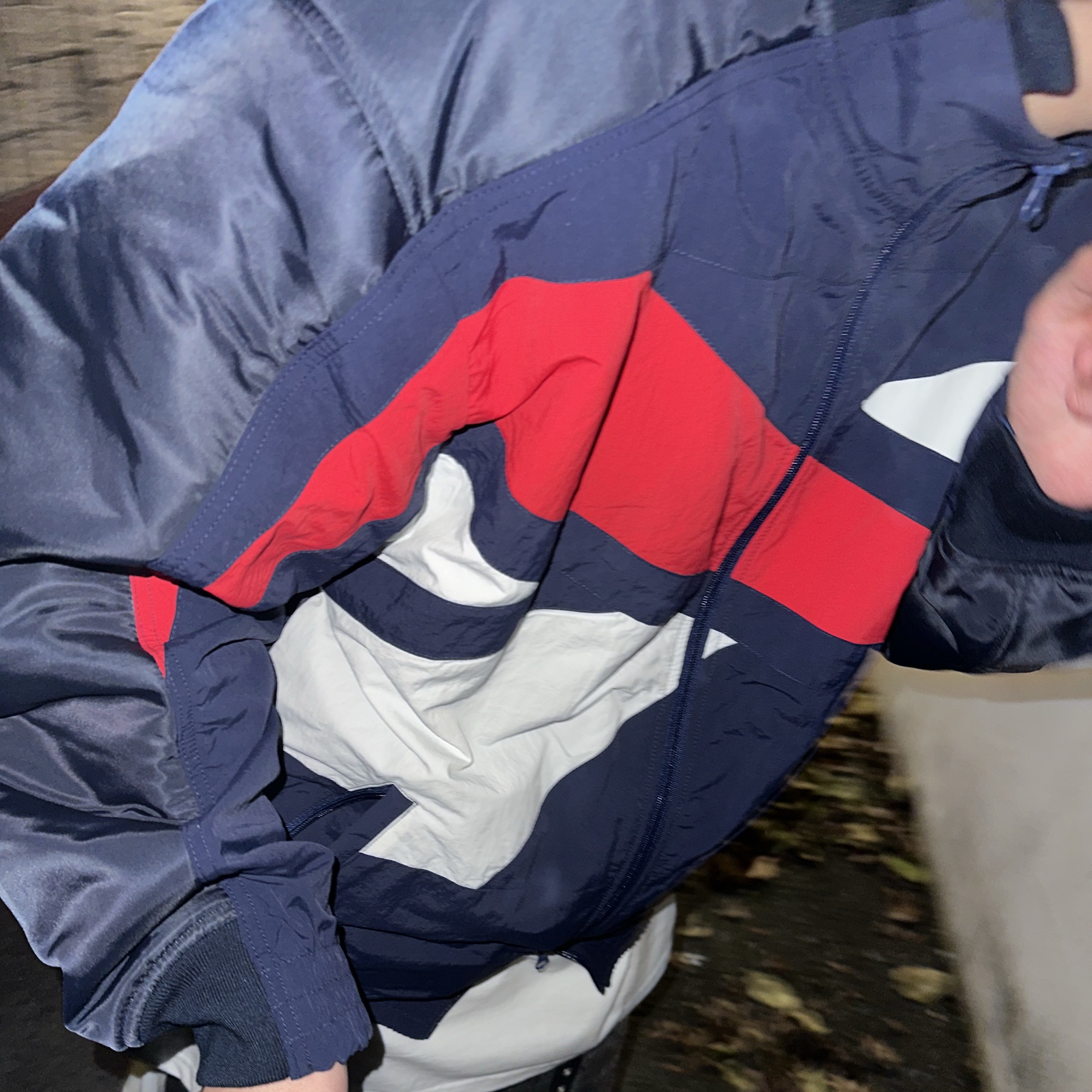 Project G/R x Reebok Hybrid Bomber Track Jacket Navy, Project G/R Asura Long Sleeve White 착용 스타일 - 6