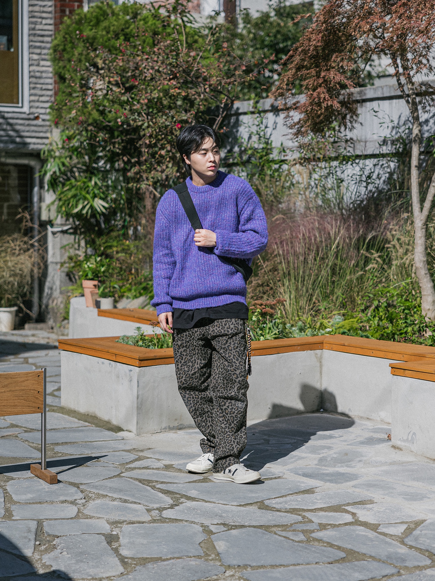 Converse Material Block One Star Academy Chambray Blue 착용 스타일 - 4