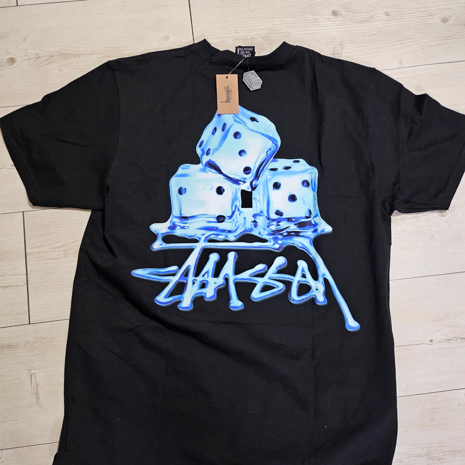 Stussy Melted T-Shirt Black 착용 스타일 - 1