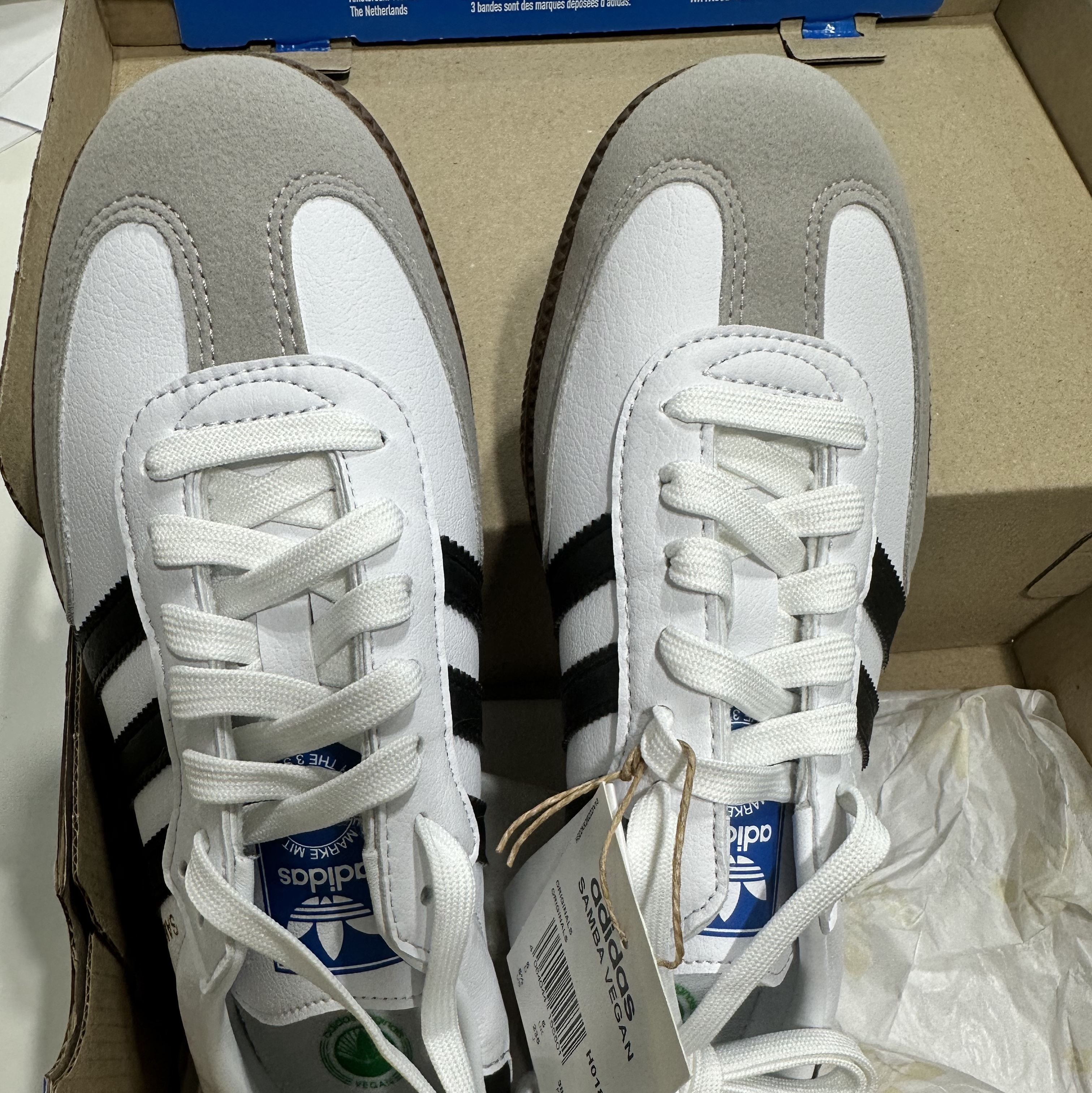 Adidas Samba Vegan White Black 착용 스타일