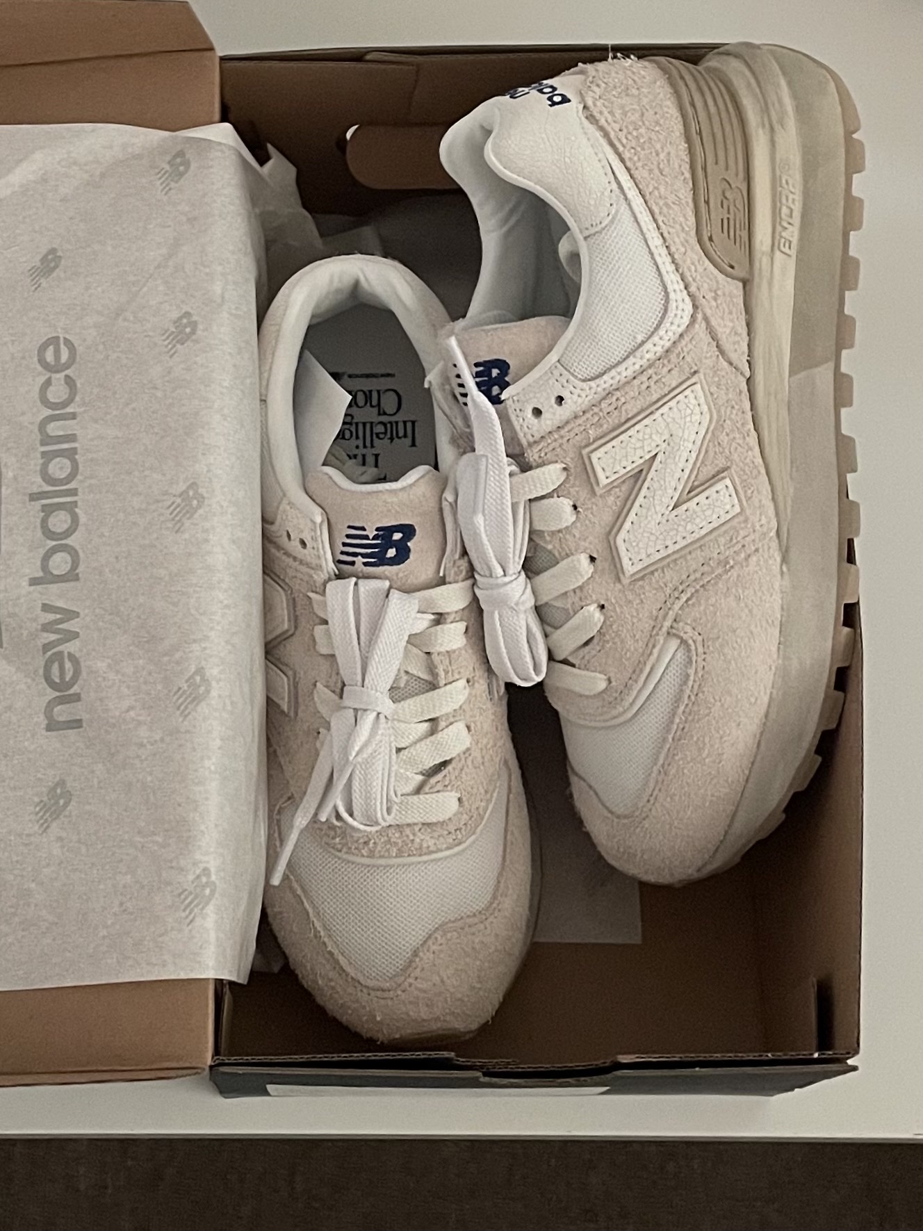 New Balance x Recto 574 Ash Cream Legacy 착용 스타일