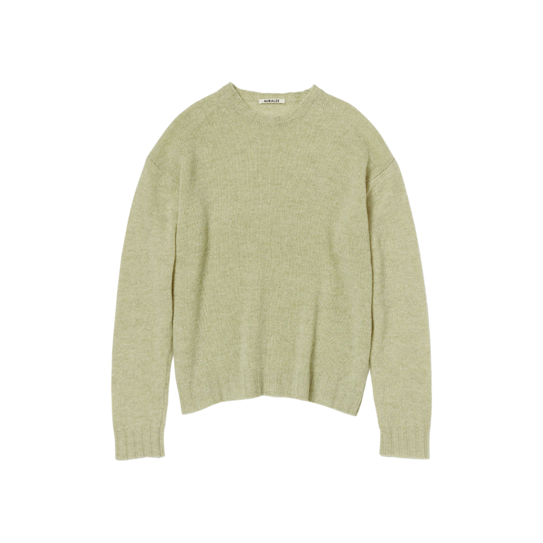 Auralee Shetland Wool Cashmere Knit P/O Yellow Green 상세 이미지 1