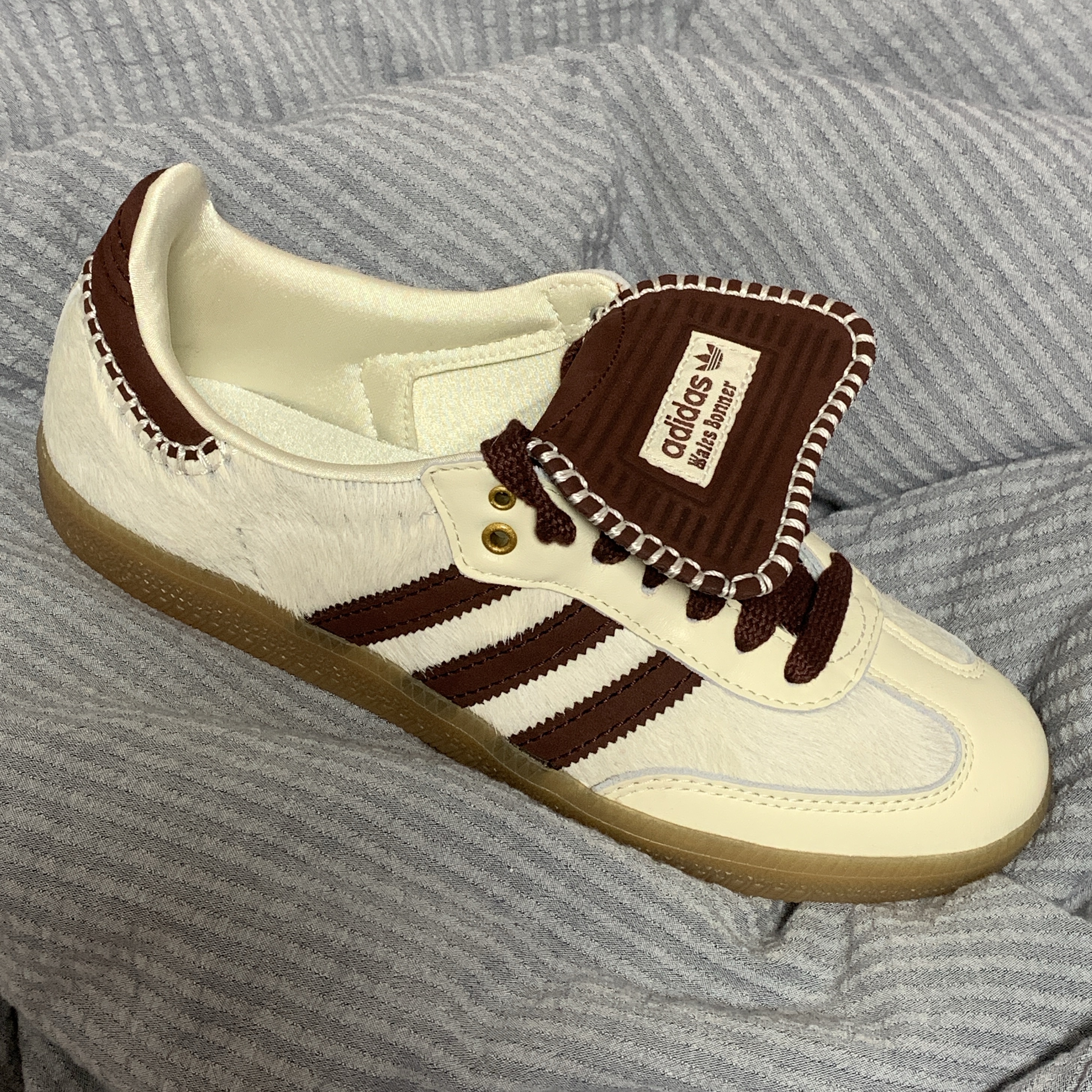 Adidas x Wales Bonner Pony Tonal Samba Cream White Mystery Brown 착용 스타일