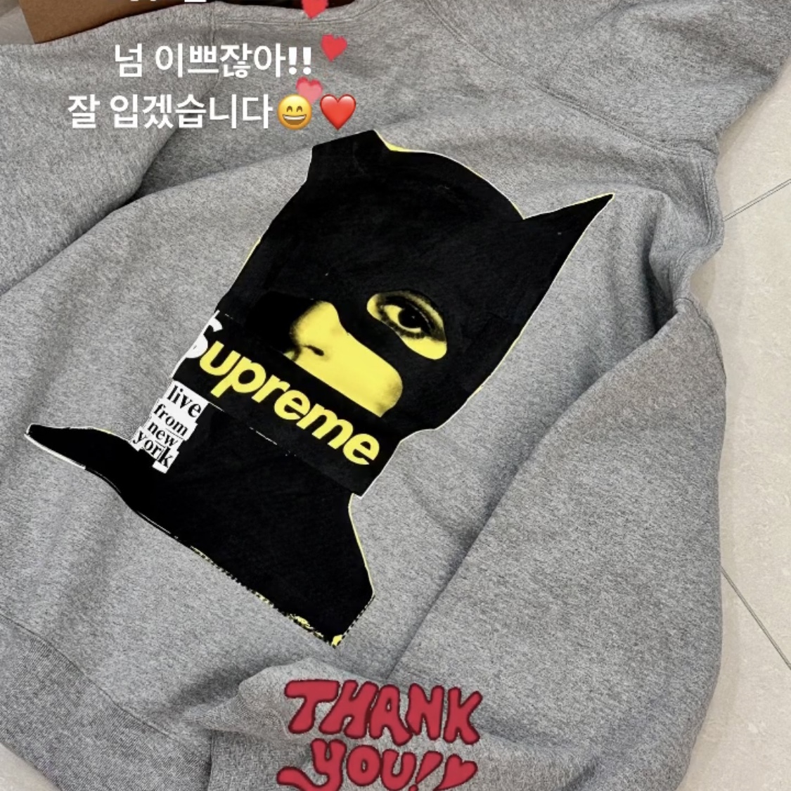 Supreme Catwoman Hooded Sweatshirt Heather Grey - 23FW 착용 스타일
