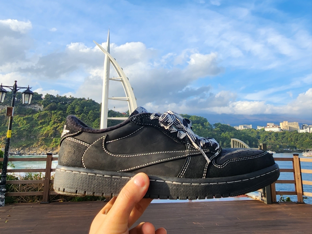 Jordan 1 x Travis Scott Retro Low OG SP Black Phantom, (GS) Jordan 1 Retro High OG Chicago 2022 착용 스타일 - 4