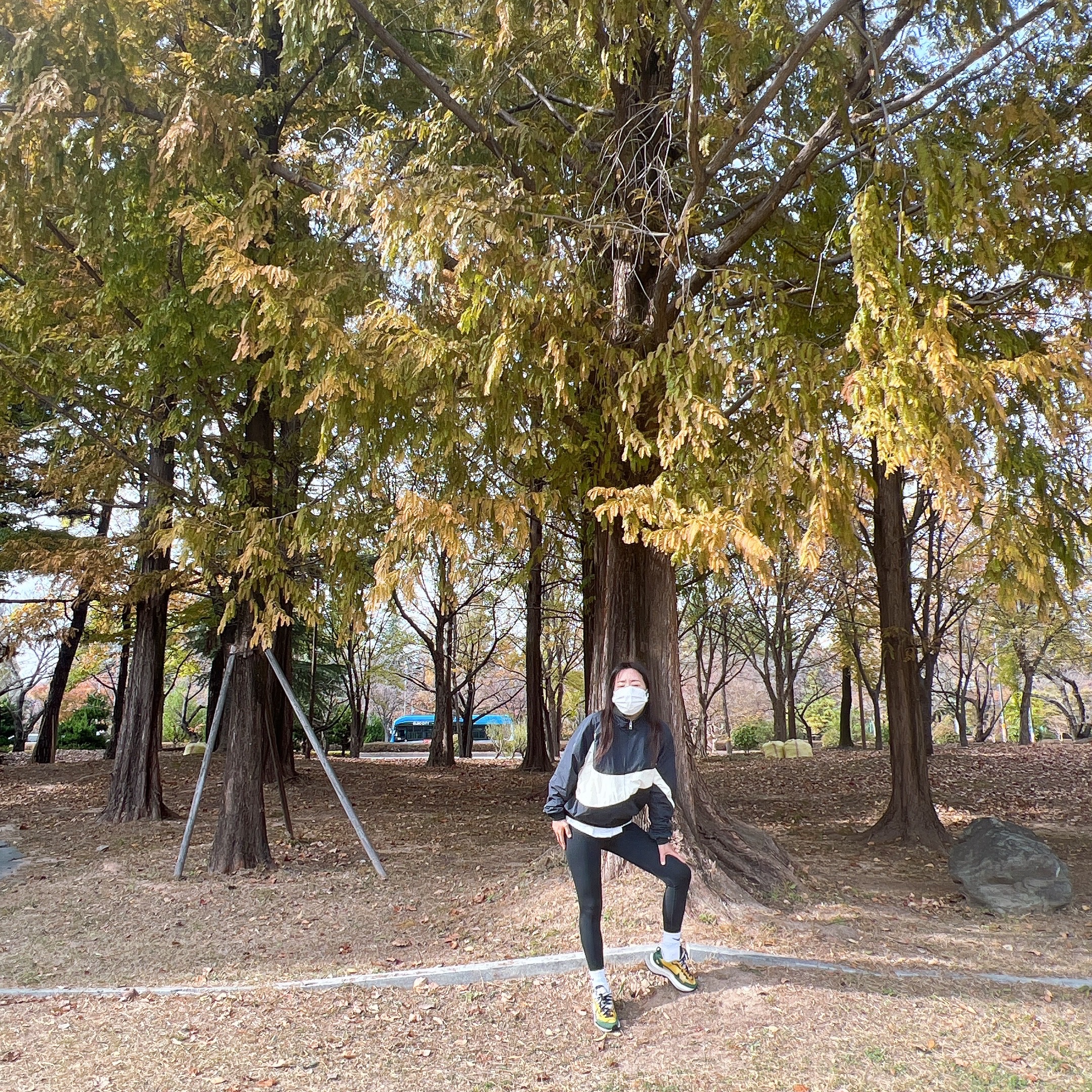 Nike x Sacai VaporWaffle Tour Yellow & Gorge Green Sail, Nike NSW Big Swoosh Woven Jacket Black - Asia 착용 스타일 - 2