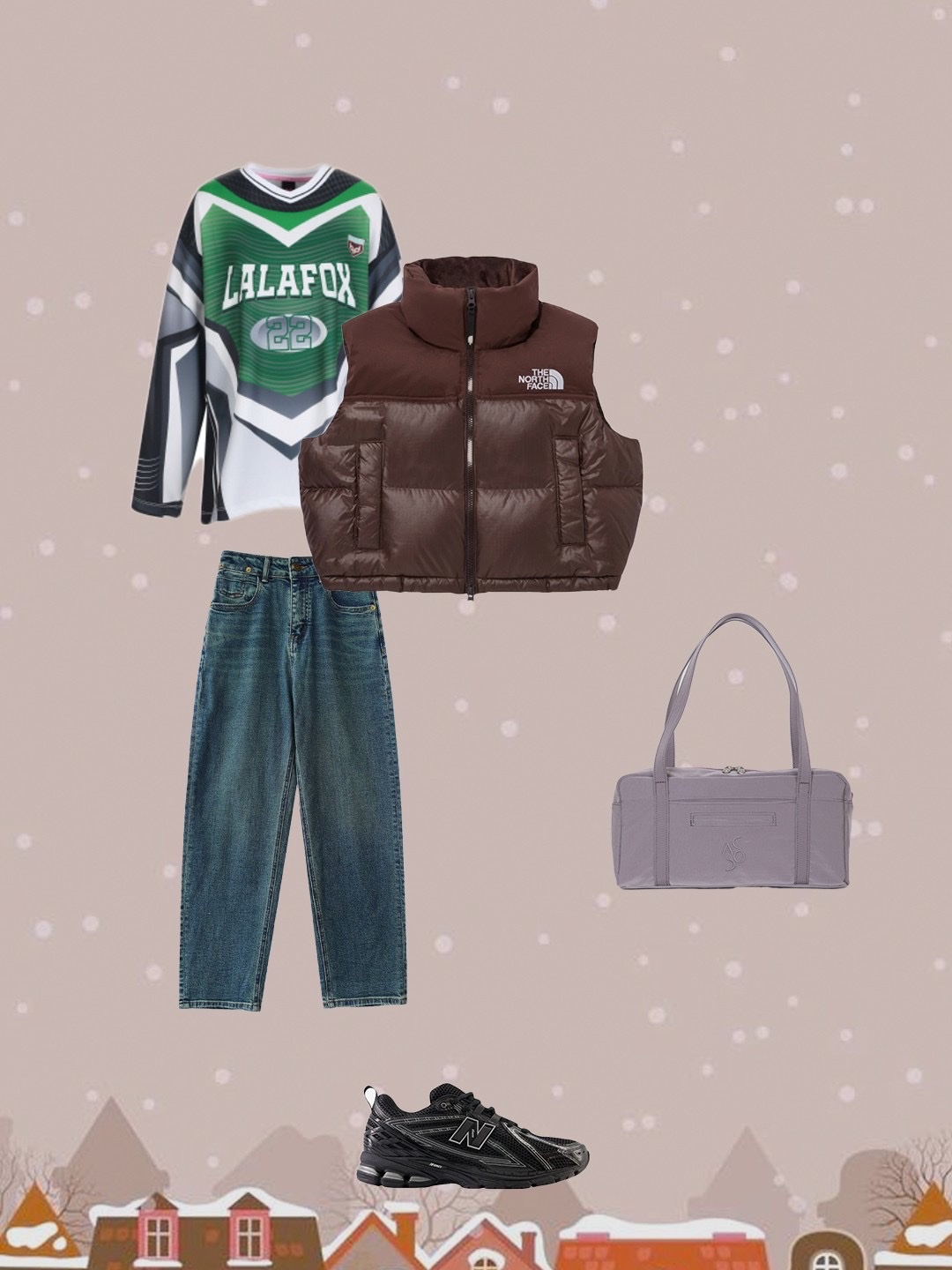 COS Quilted Mini Bag Brown, (W) UGG Coquette Slipper Chestnut 착용 스타일 - 4