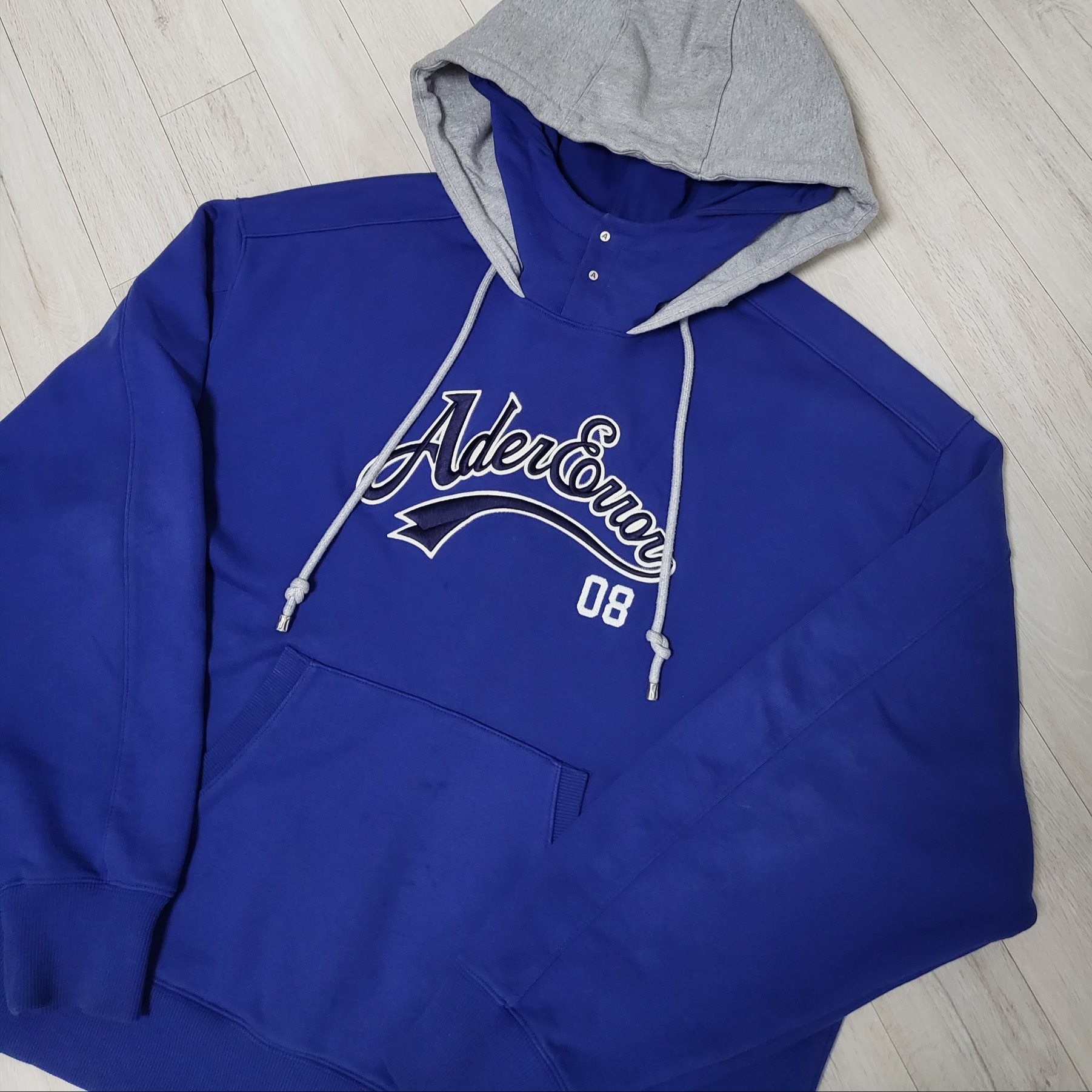 Ader Error Og; 8th @8221 Hoodie Dark Blue 착용 스타일