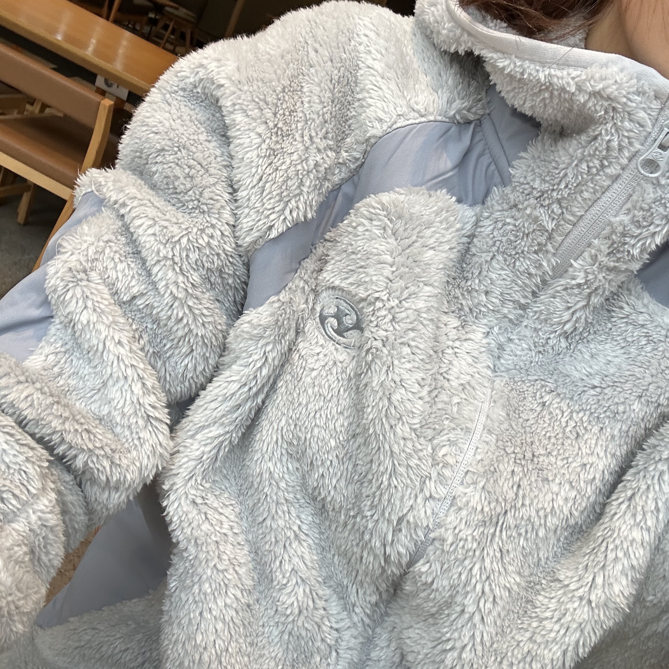 Sansan Gear Fleece Hooded Jacket Light Grey - 23FW, New Balance 530 Grey 착용 스타일 - 5