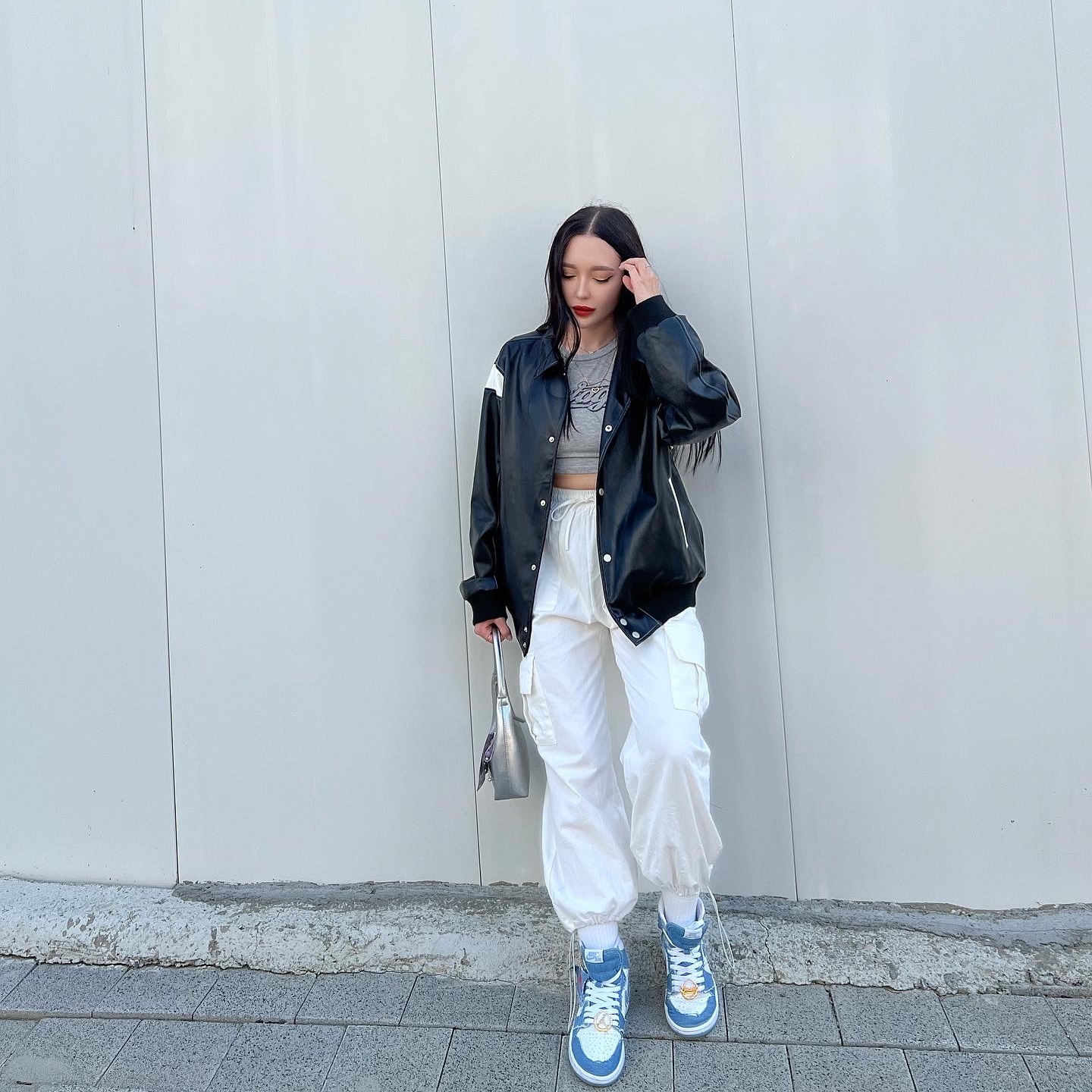 (W) Jordan 1 Retro High OG Denim 착용 스타일 - 2