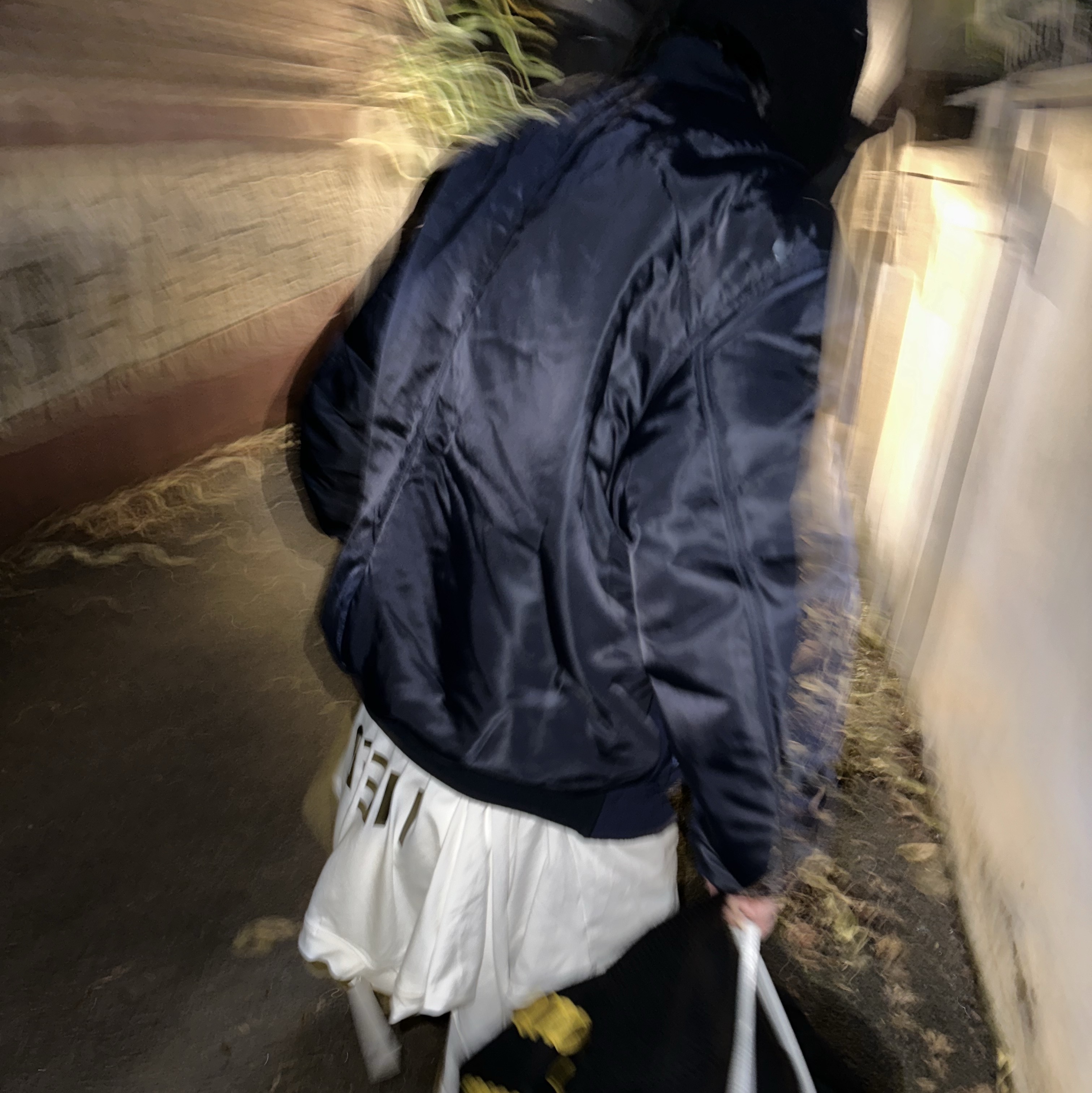 Project G/R x Reebok Hybrid Bomber Track Jacket Navy, Project G/R Asura Long Sleeve White 착용 스타일 - 7
