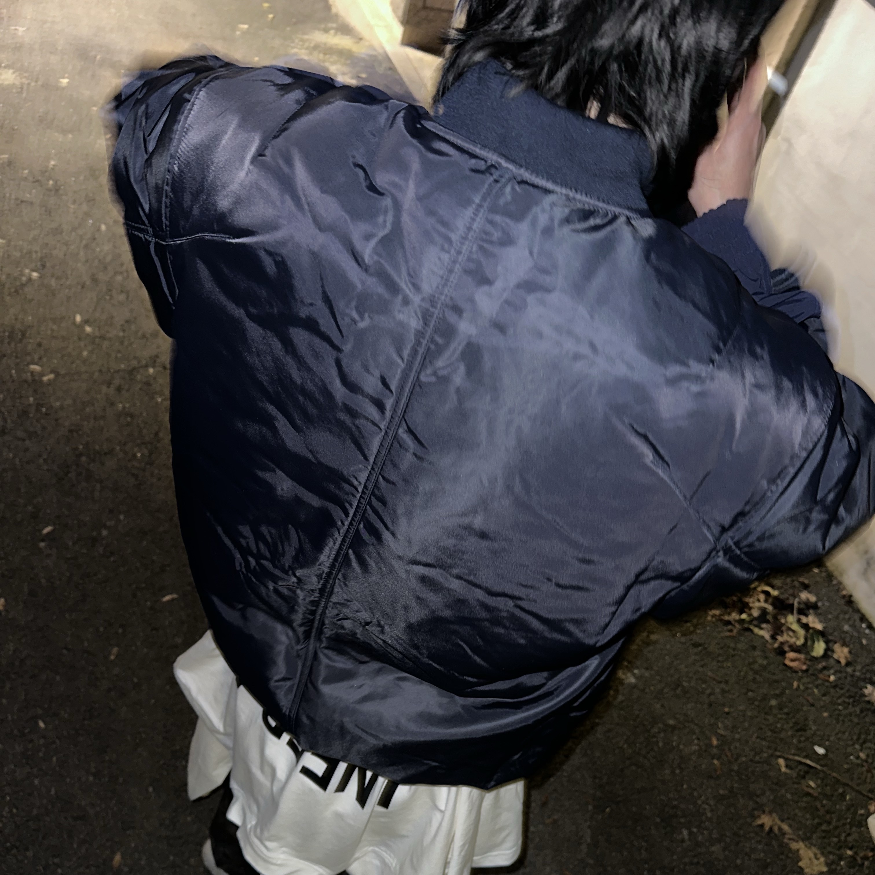 Project G/R x Reebok Hybrid Bomber Track Jacket Navy, Project G/R Asura Long Sleeve White 착용 스타일 - 9