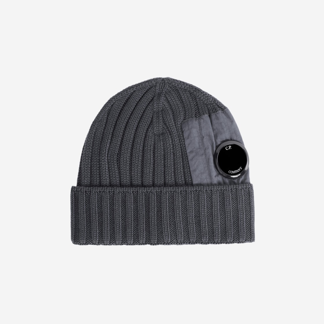 C.P. Company Extra Fine Merino Wool Lens Beanie Forged Iron Grey - 23FW 상세 이미지 1