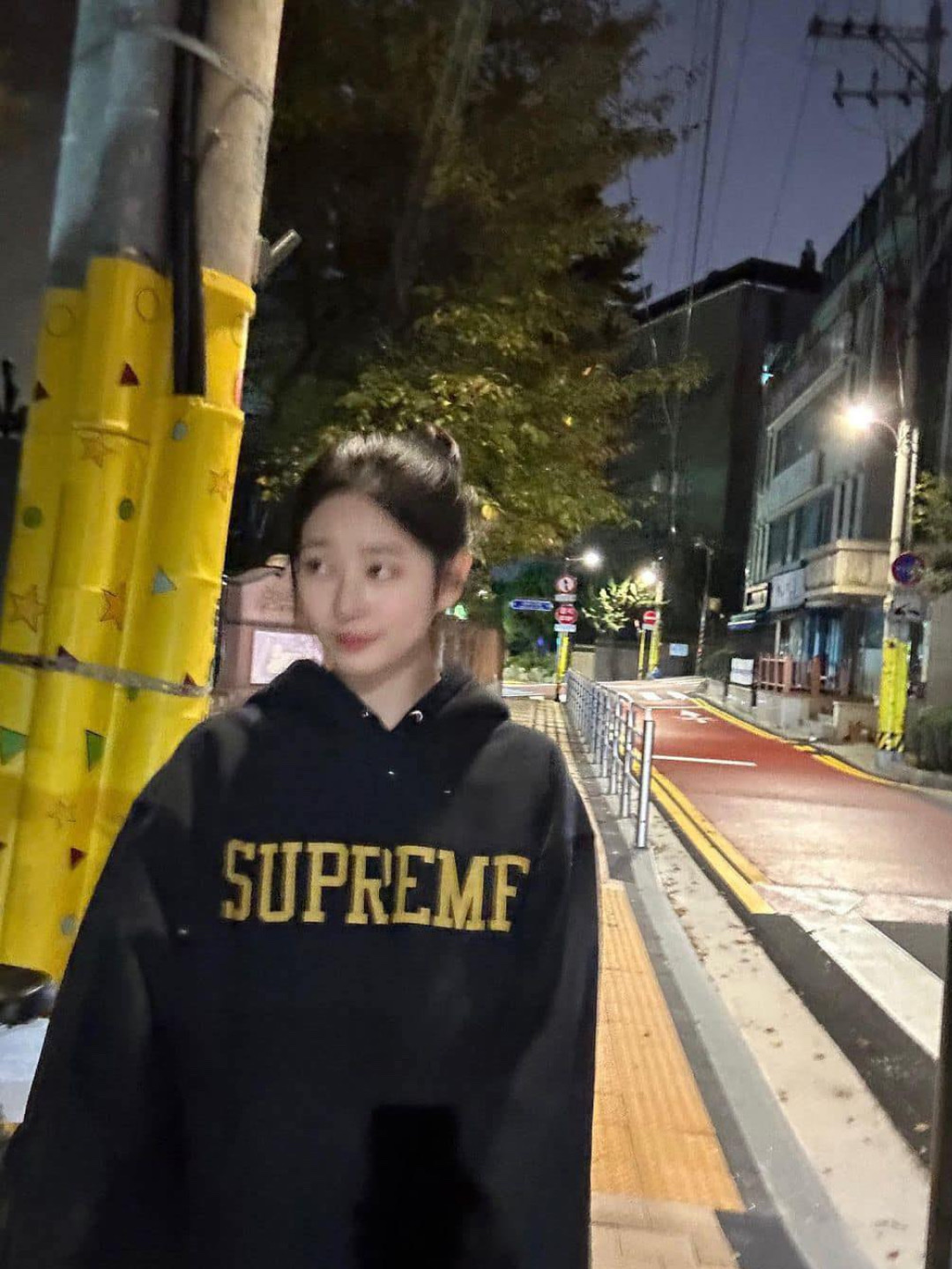 Supreme Small Box Zip Up Hooded Sweatshirt Flowers - 23FW, Supreme Varsity Hooded Sweatshirt Black - 23FW 착용 스타일 - 2