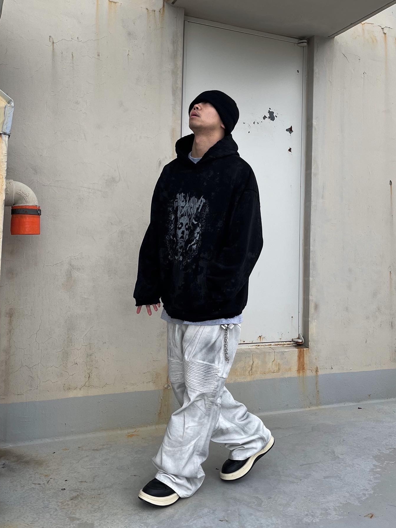 Converse x Drkshdw Turbowpn Black Cream 착용 스타일