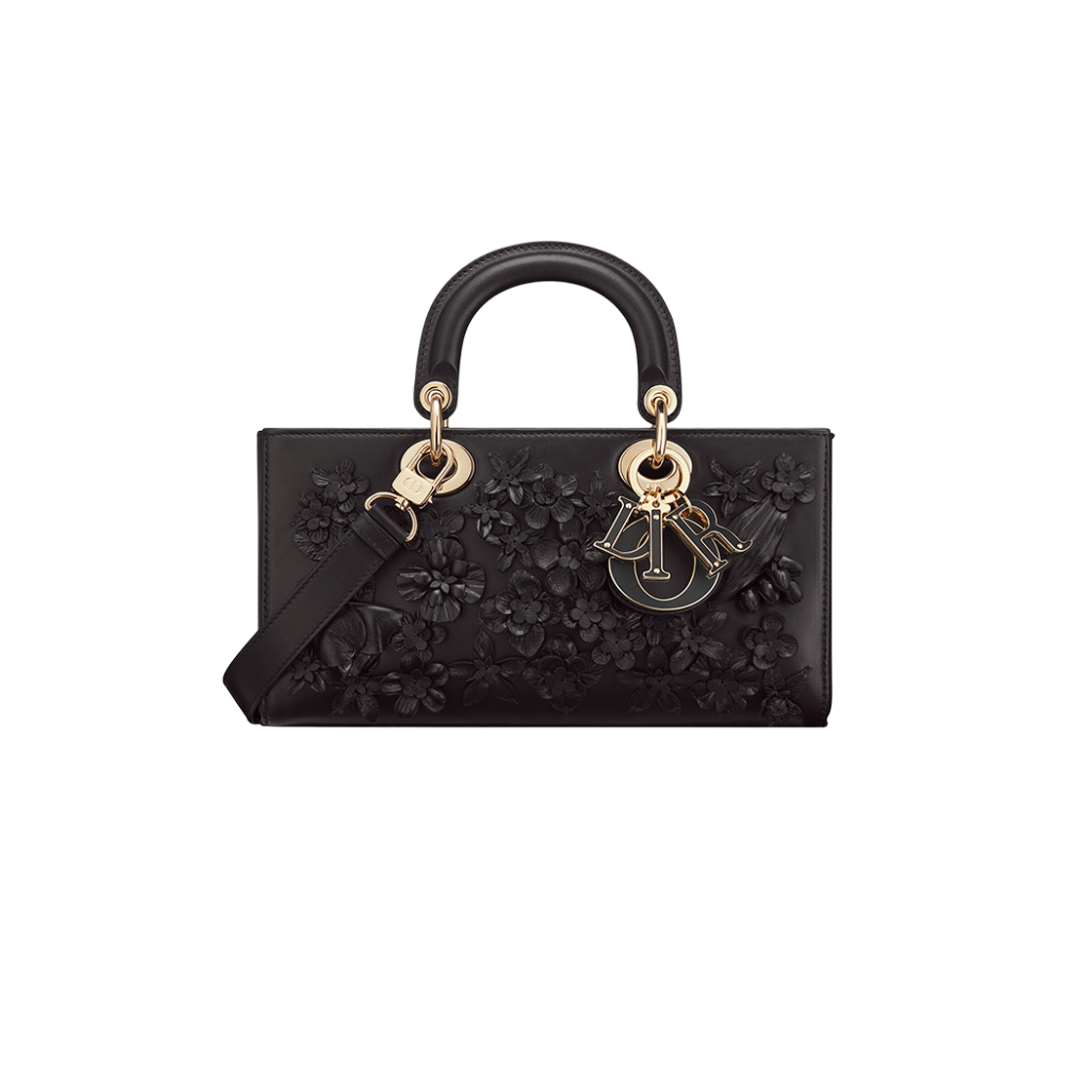 Dior Medium Lady D-Joy Bag Black Three Dimensional Flowers 상세 이미지 1