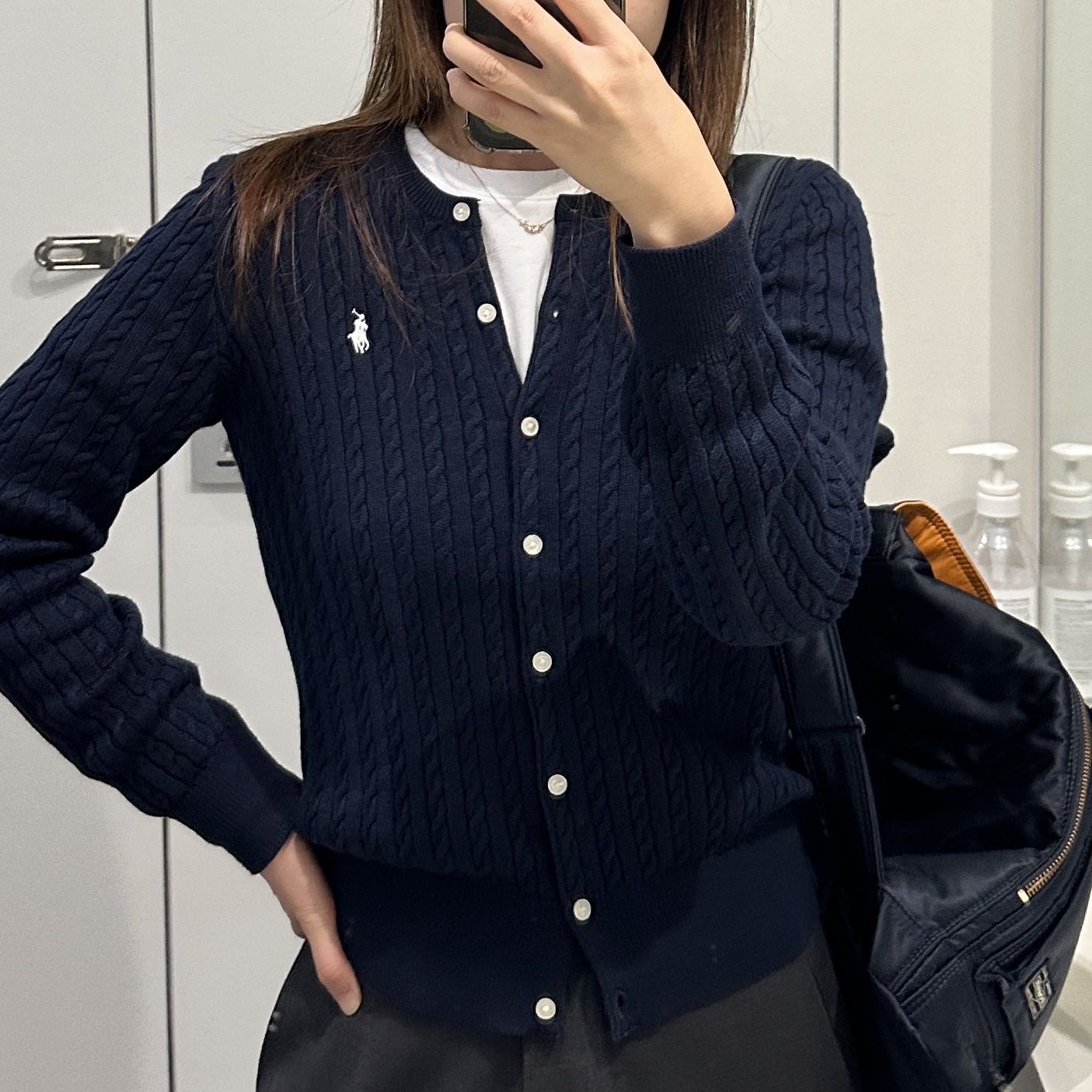 [30% 적립] Polo Ralph Lauren Children Mini Cable Cotton Cardigan Hunter Navy, Porter Tanker Backpack Black 착용 스타일 - 2