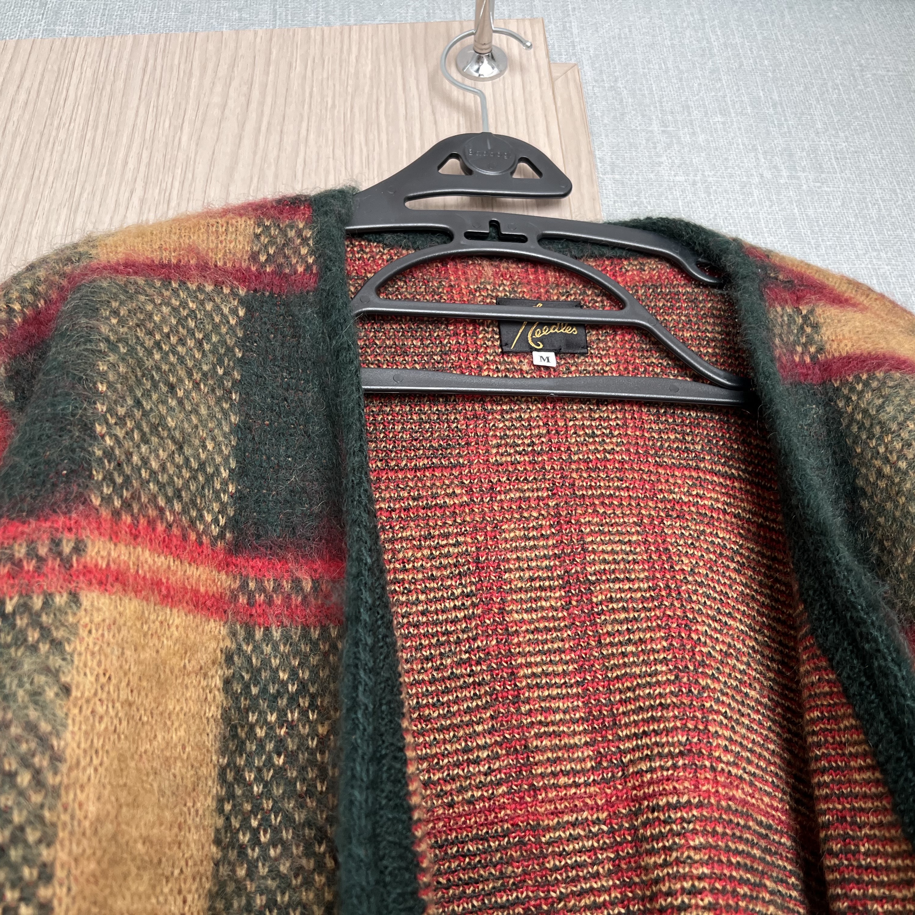 Needles Mohair Cardigan Tartan Green 착용 스타일