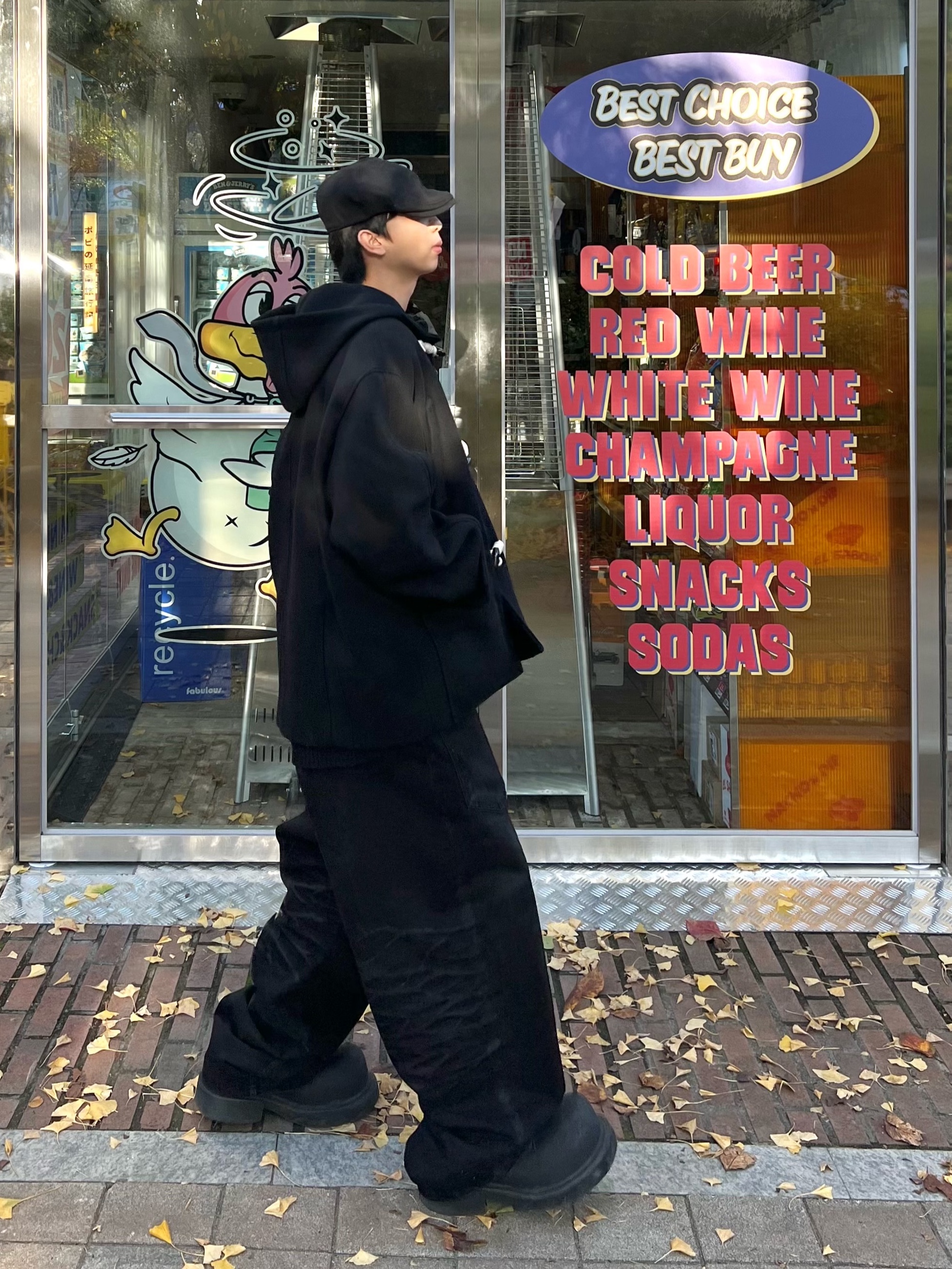 Project G/R Backward Denim Pants Black, Balenciaga Steroid Derby Black 착용 스타일 - 2