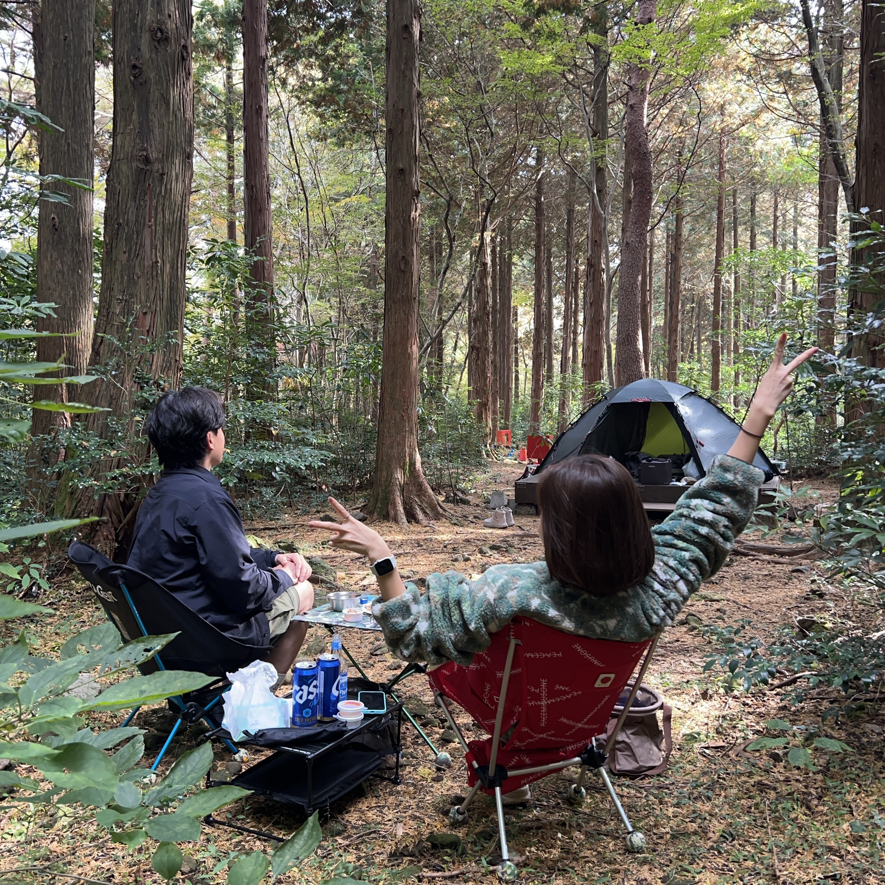 Hilleberg Staika Green, Helinox x Fragment Design Chair One Black 착용 스타일 - 2