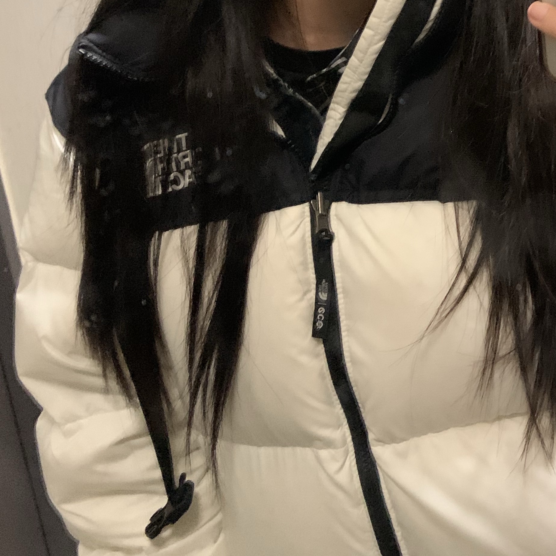 The North Face 1996 Eco Nuptse Jacket White 착용 스타일