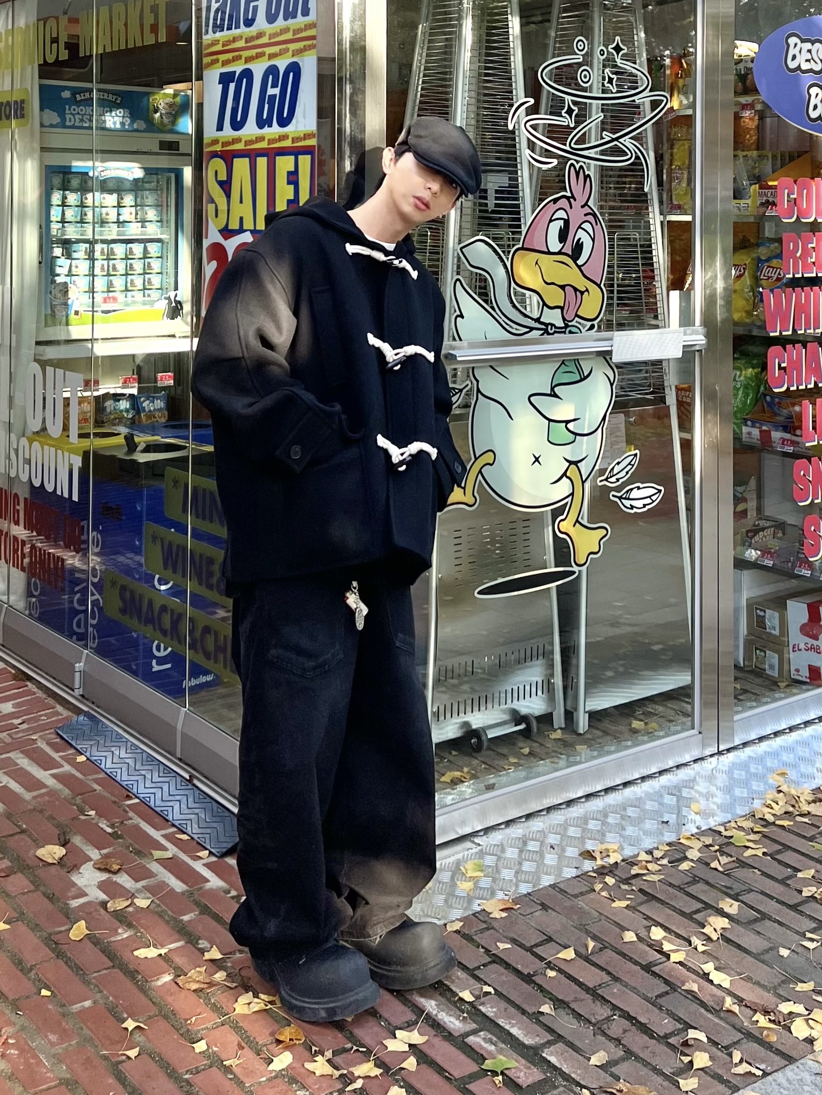 Project G/R Backward Denim Pants Black, Balenciaga Steroid Derby Black 착용 스타일 - 1