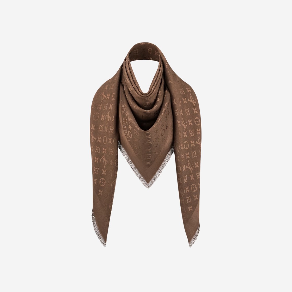 (W) Louis Vuitton Monogram Shawl Brown 상세 이미지 2