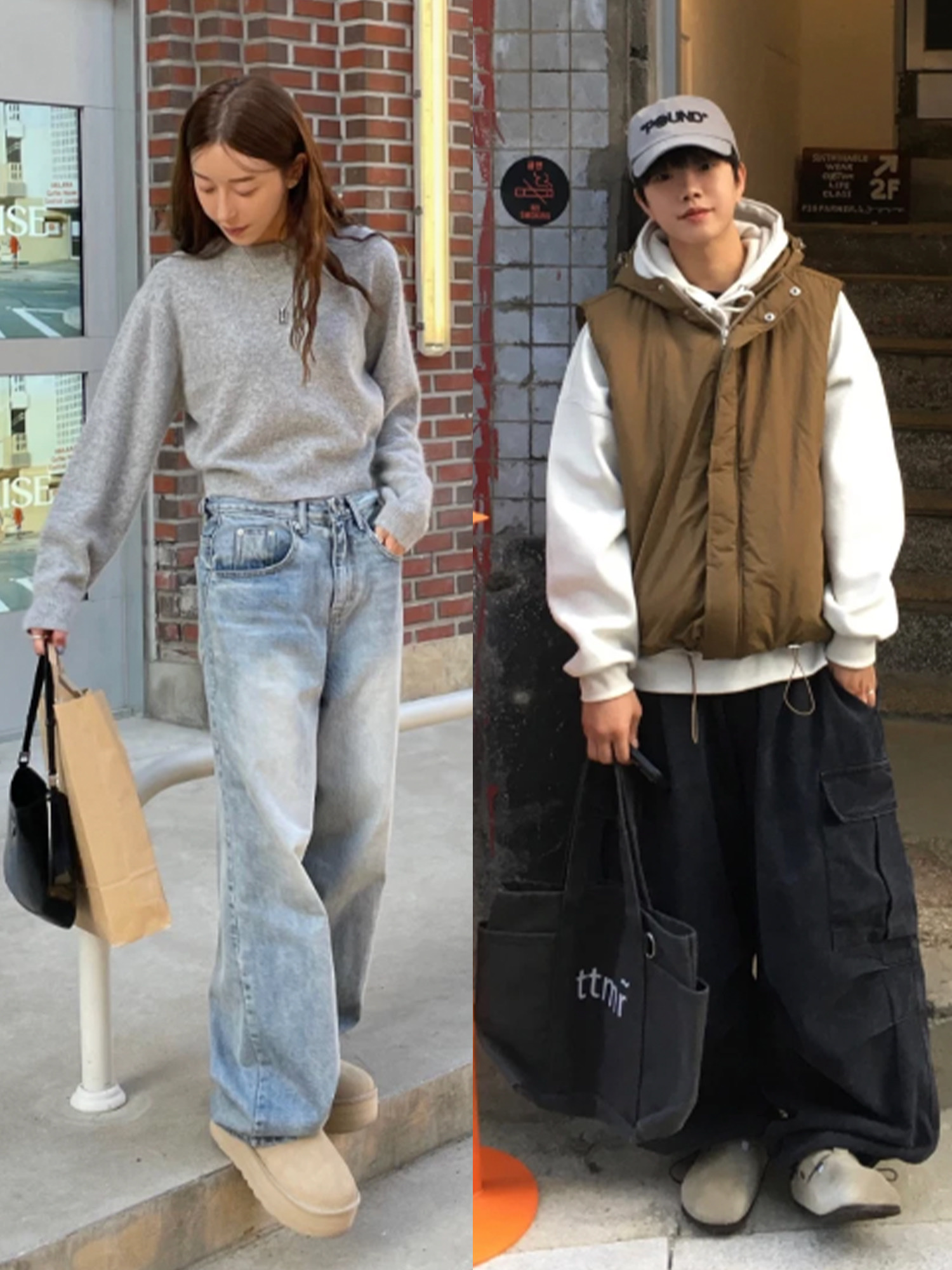 (W) UGG Classic Ultra Mini Platform Mustard Seed, Birkenstock Boston Soft Footbed Taupe - Regular 착용 스타일 - 2