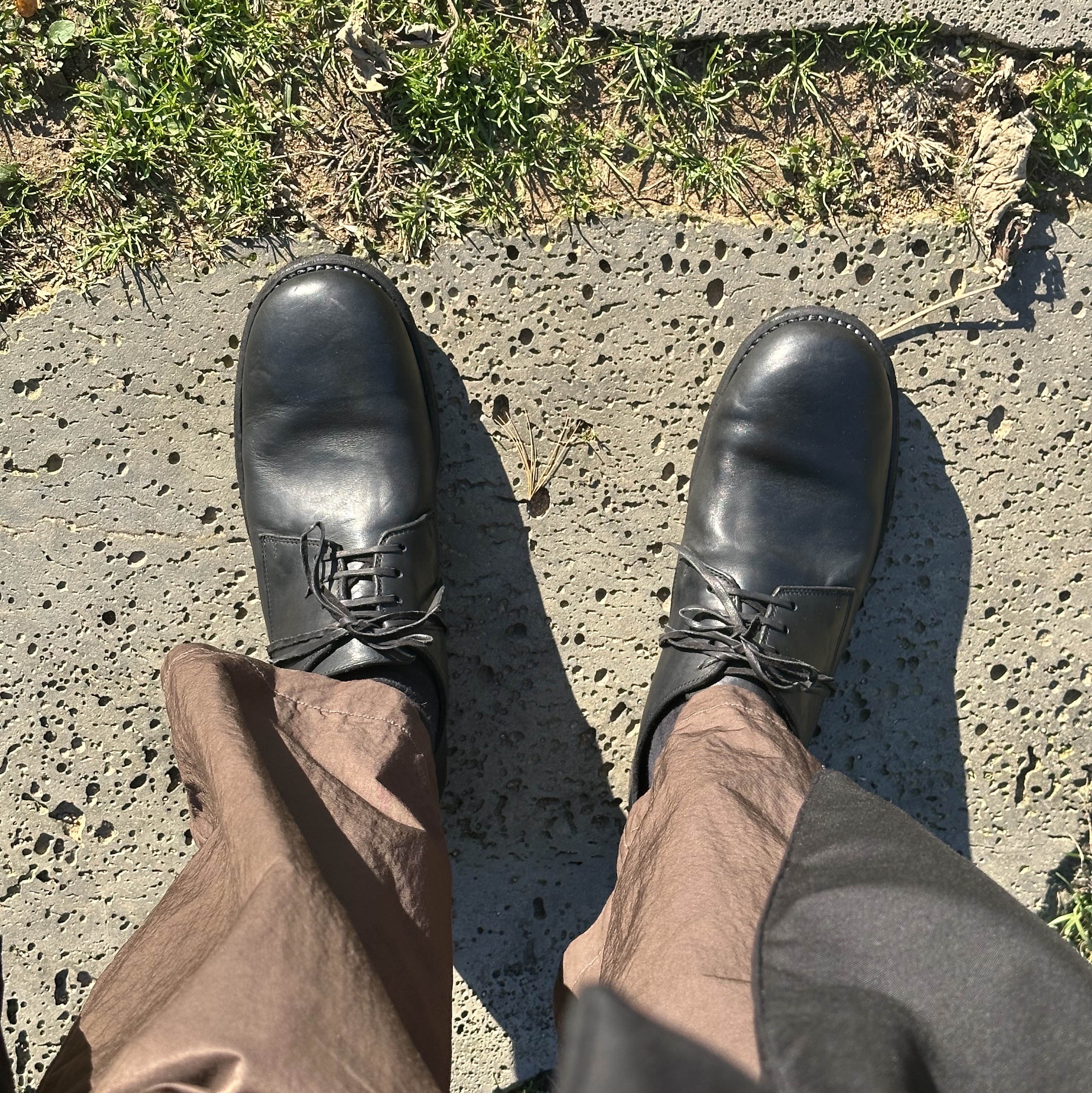 Guidi 992X Horse Full Grain Leather Derby Black 착용 스타일