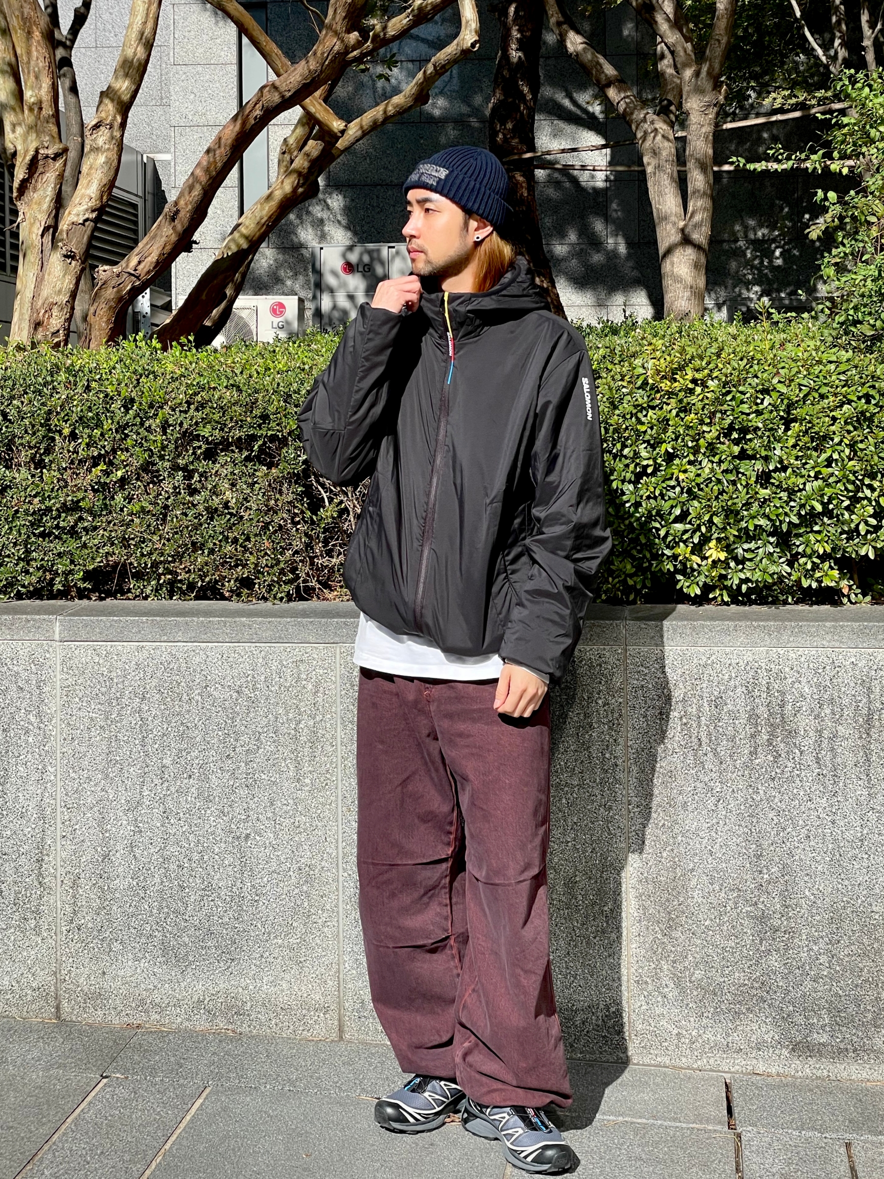 Salomon Modisay Jacket Black, Salomon XT-6 Gore-Tex Black Ebony 착용 스타일 - 1