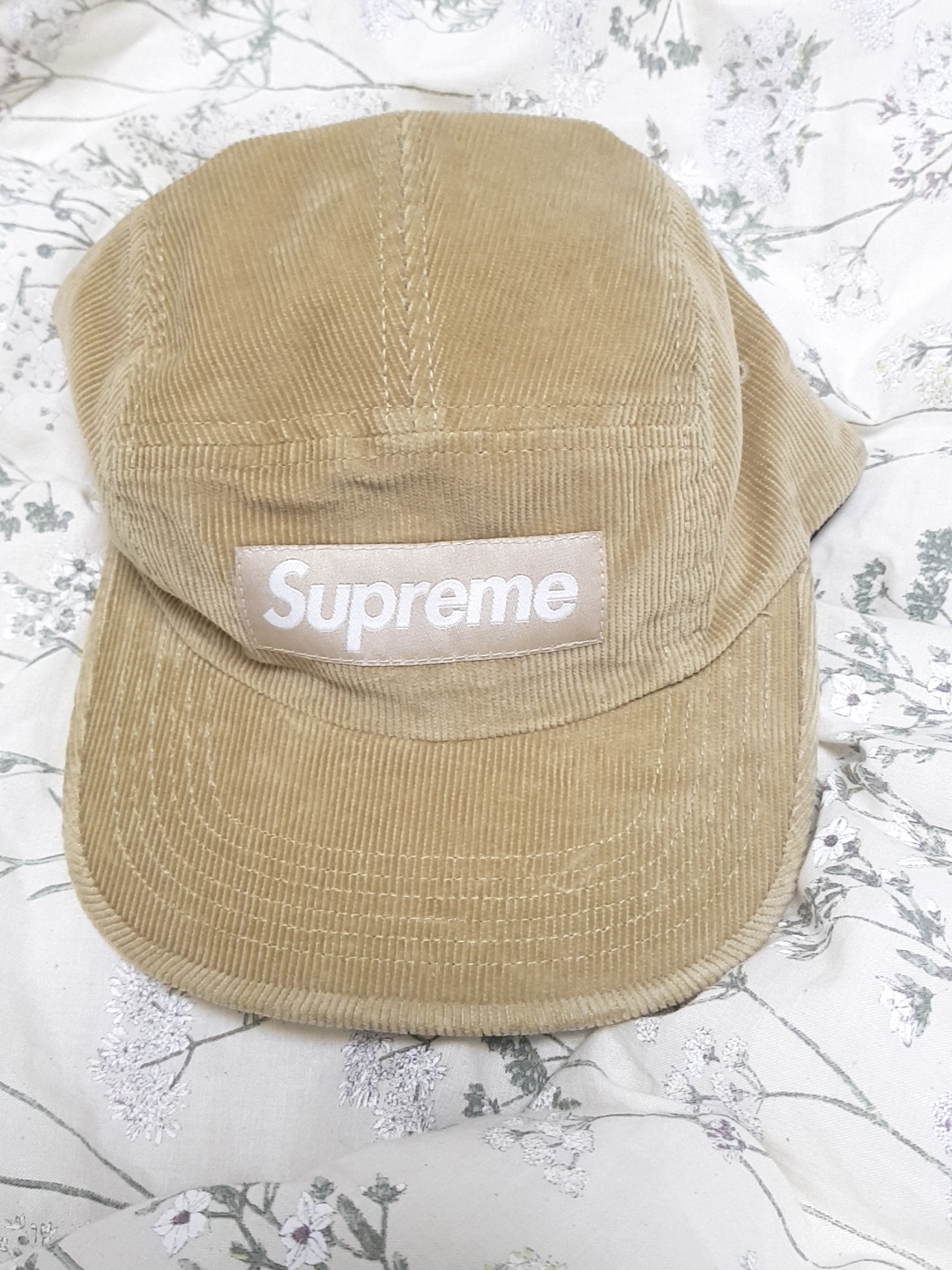 Supreme Corduroy Camp Cap Beige - 23FW 착용 스타일 - 1