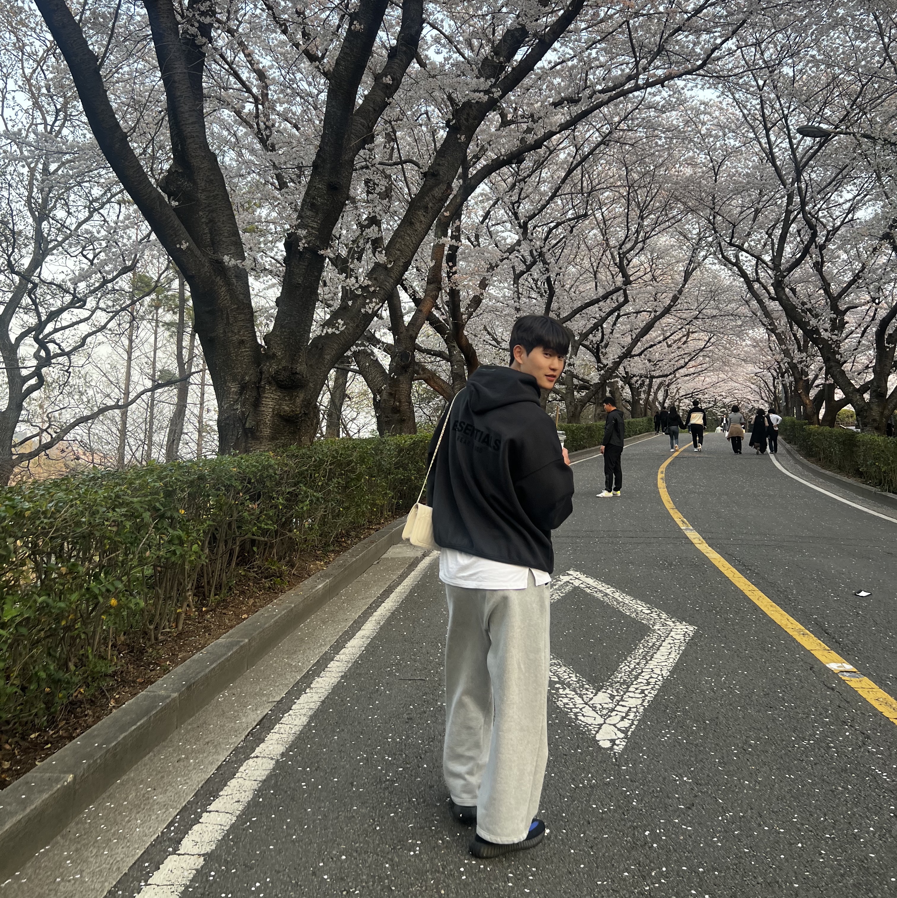 Essentials The Core Collection Hoodie Stretch Limo, Adidas Yeezy Boost 350 V2 Dazzling Blue 착용 스타일