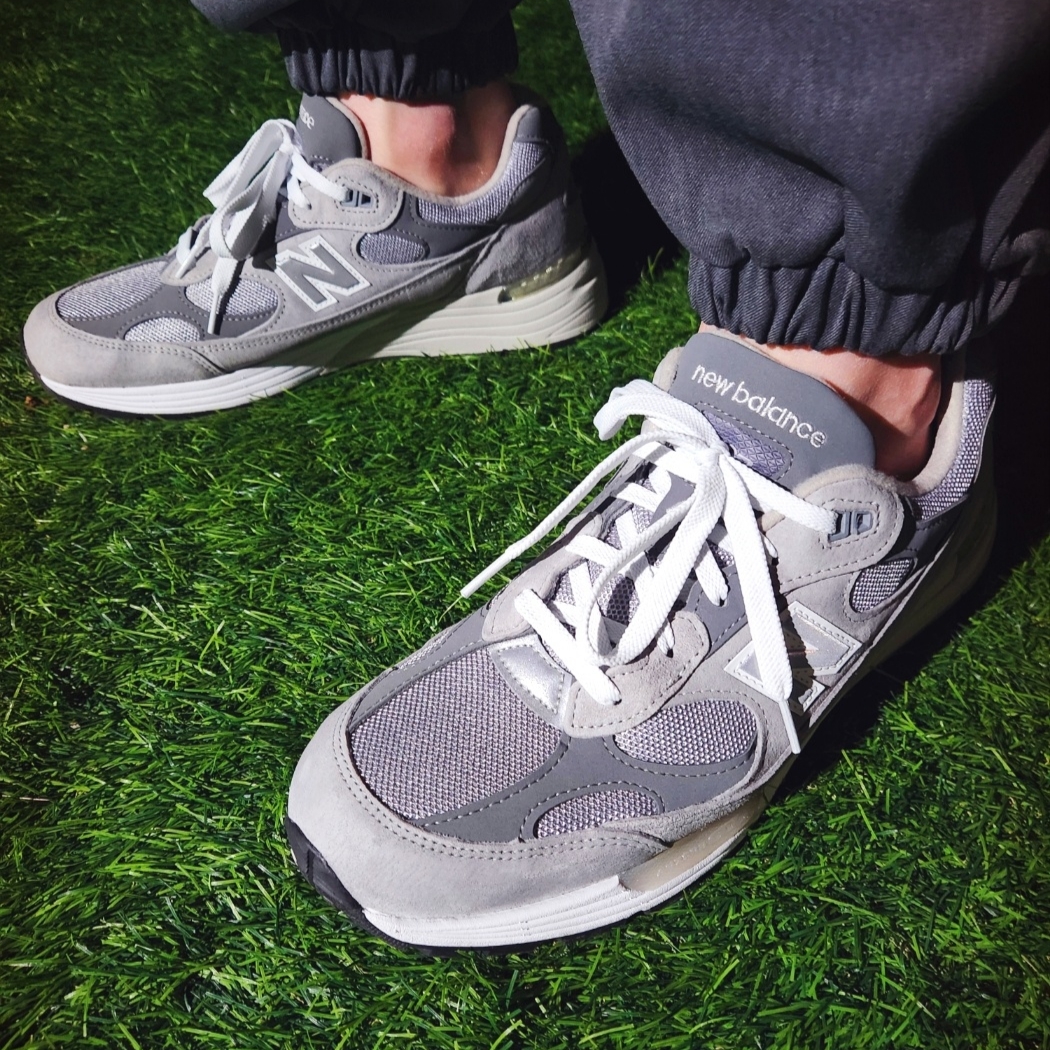 New Balance 992 Made in USA Grey - D Standard 착용 스타일 - 5