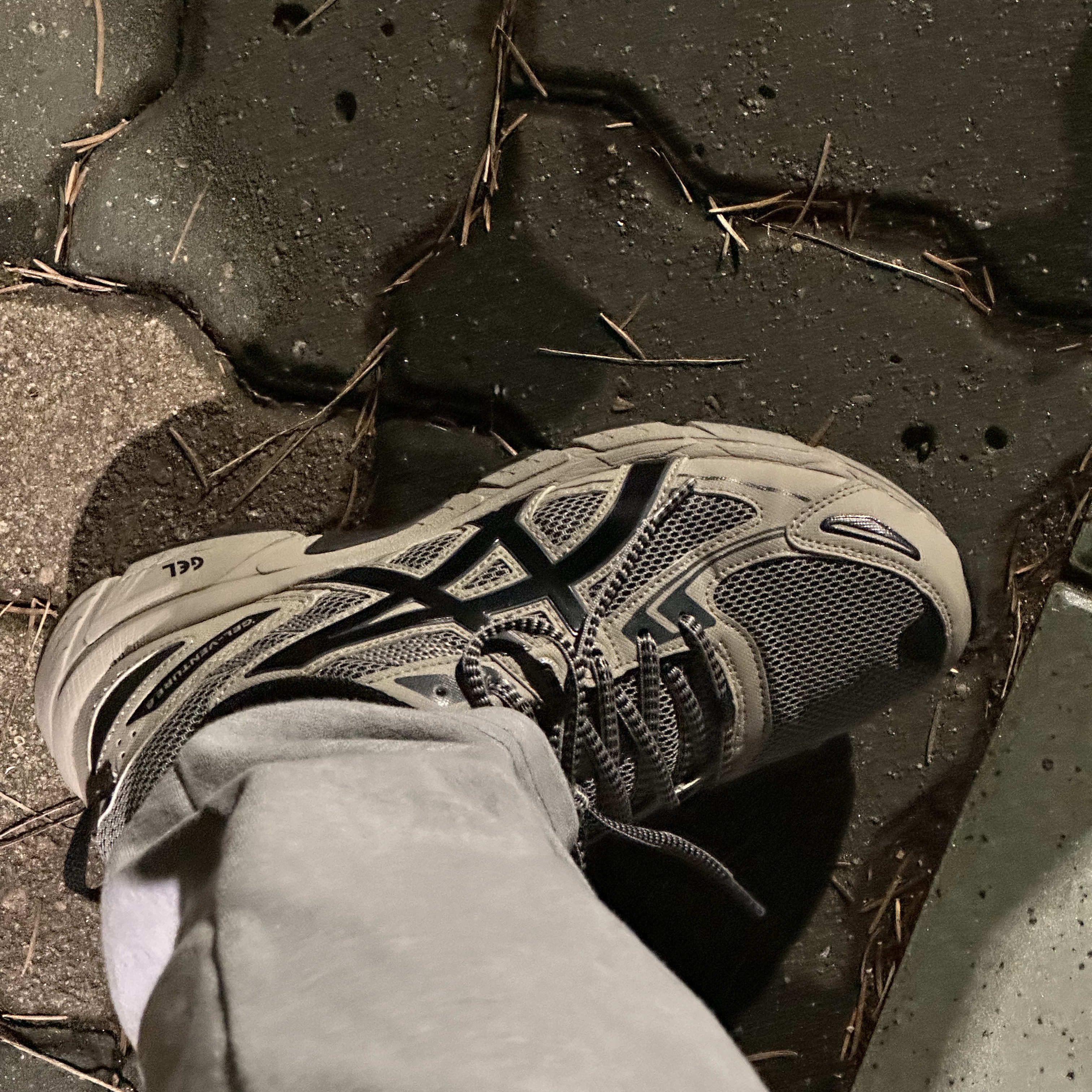 Asics Gel-Venture 6 Feather Grey Black 착용 스타일