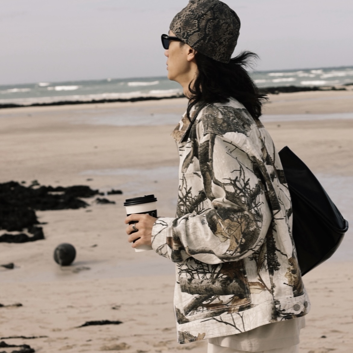 Stussy Realtree Edge Zip Work Jacket Snow, Stussy Canvas Work Pants Bone 착용 스타일 - 2