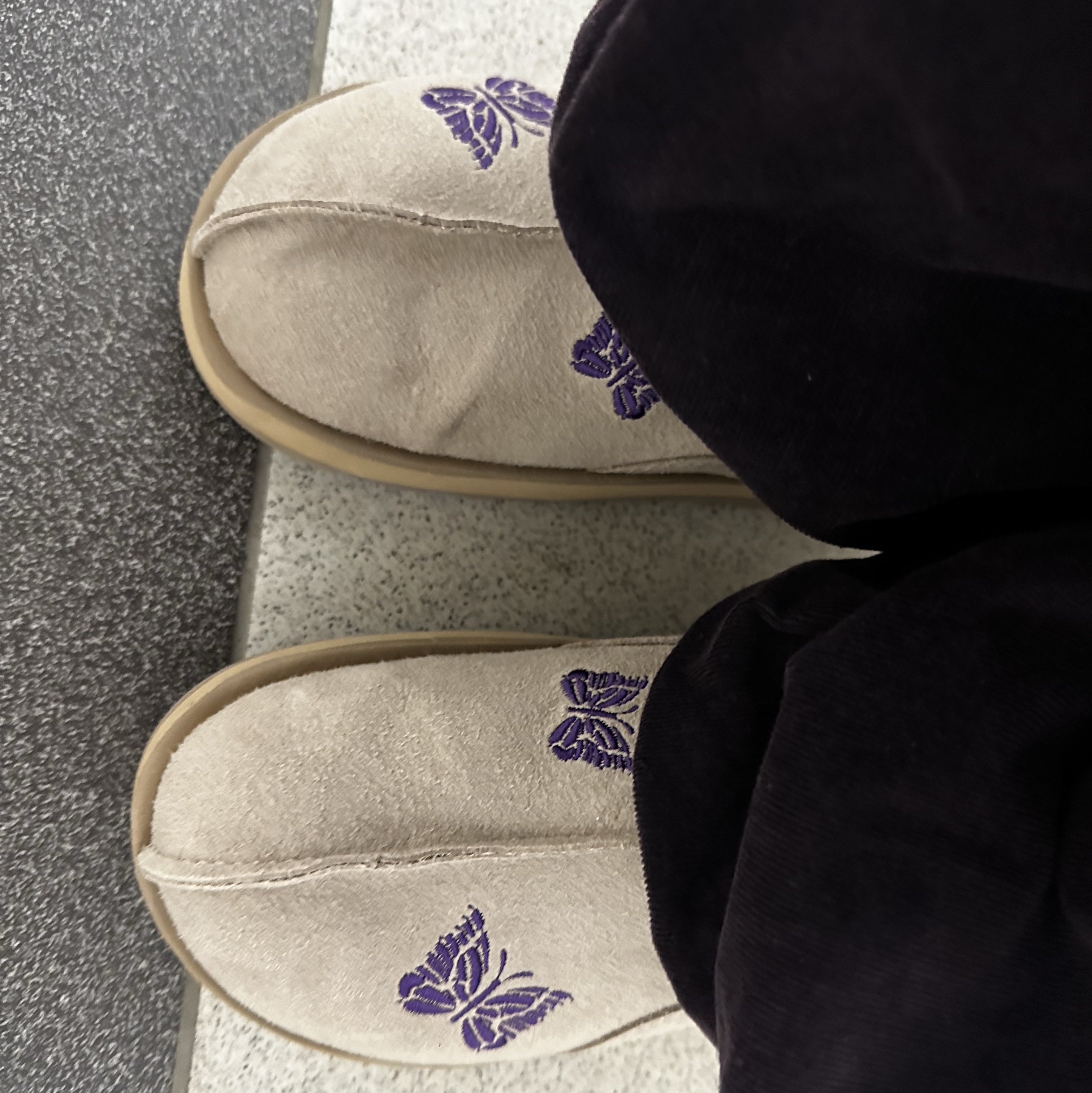 Reebok x Needles Beatnik Moc Modern Beige Extreme Purple 착용 스타일